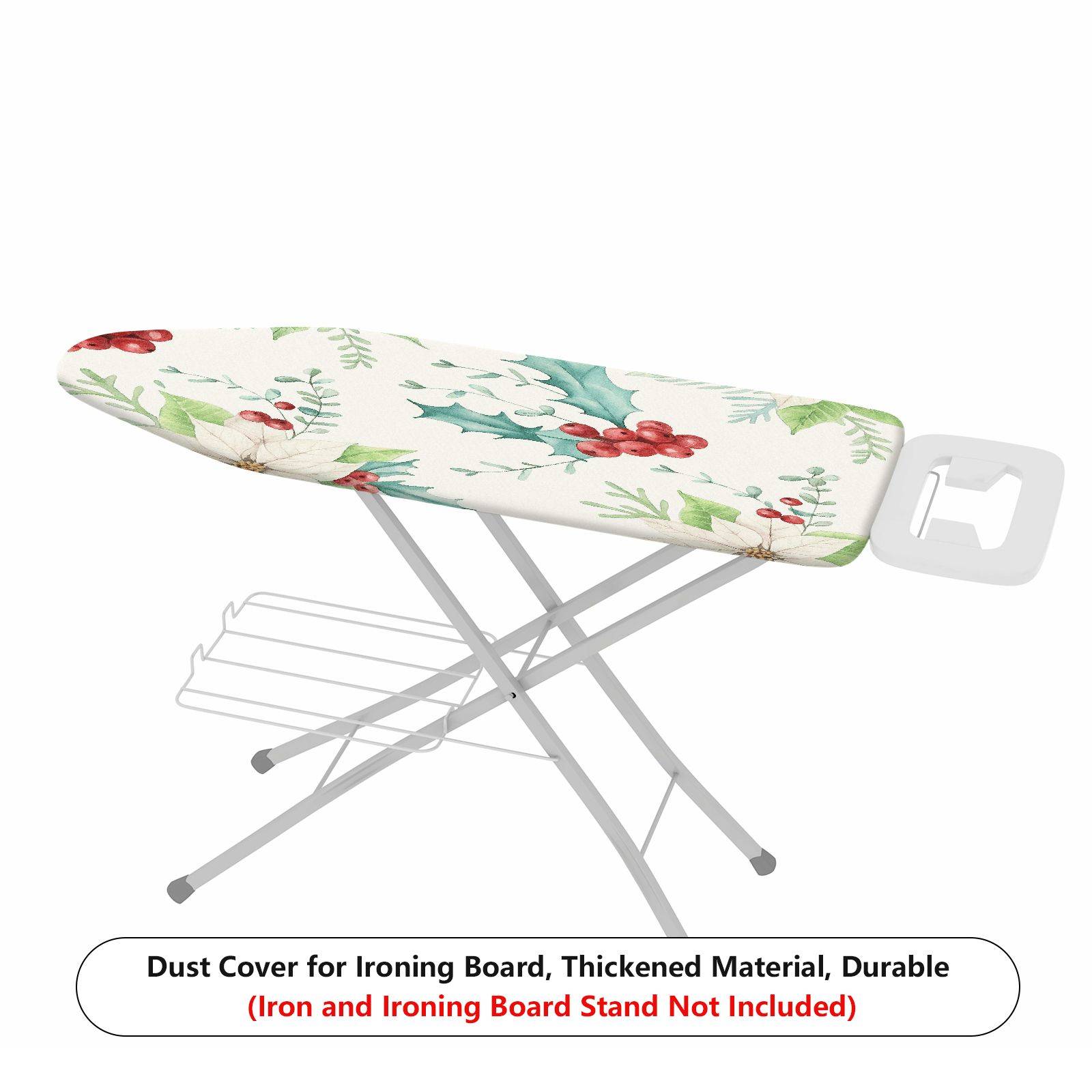 1-Piece Christmas Holly Berry Floral  Ironing Board Cover, Universal Size, Without Board