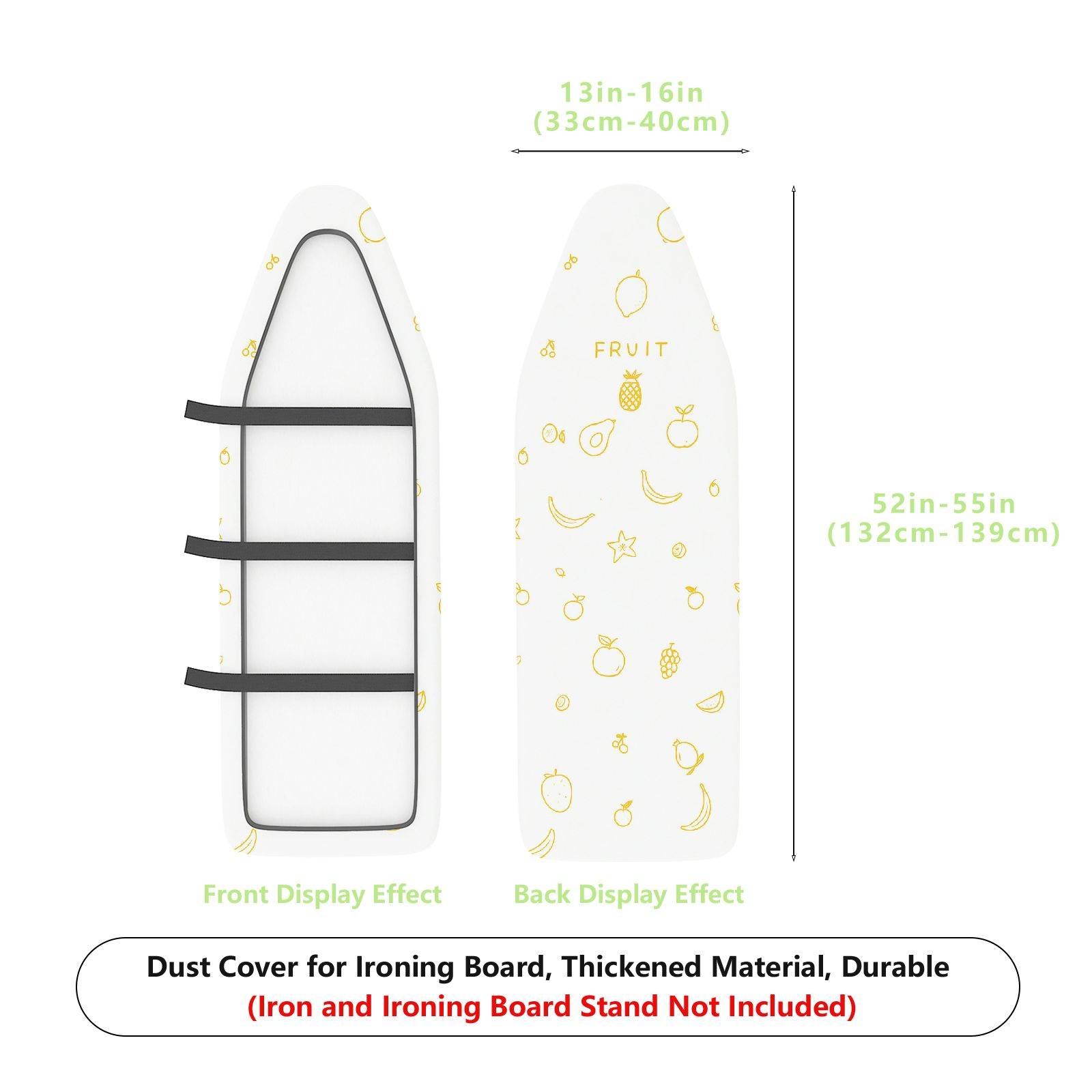 1-Piece Fruit pattern Yellow tone Decorative  Ironing Board Cover, Universal Size, Without Board