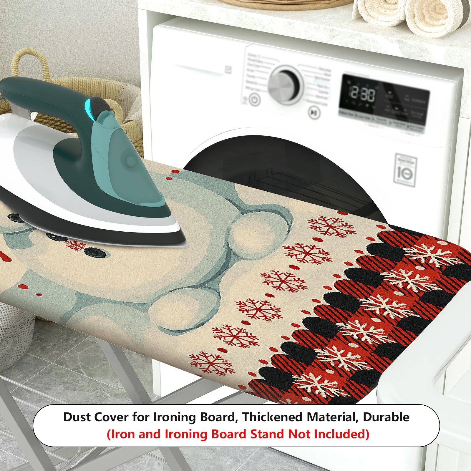 1-Piece Christmas Snowman Striped theme  Ironing Board Cover, Universal Size, Without Board
