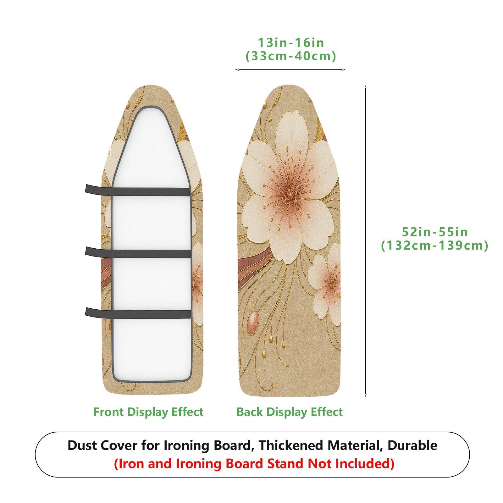1-Piece Floral Beige Elegant  Ironing Board Cover, Universal Size, Without Board