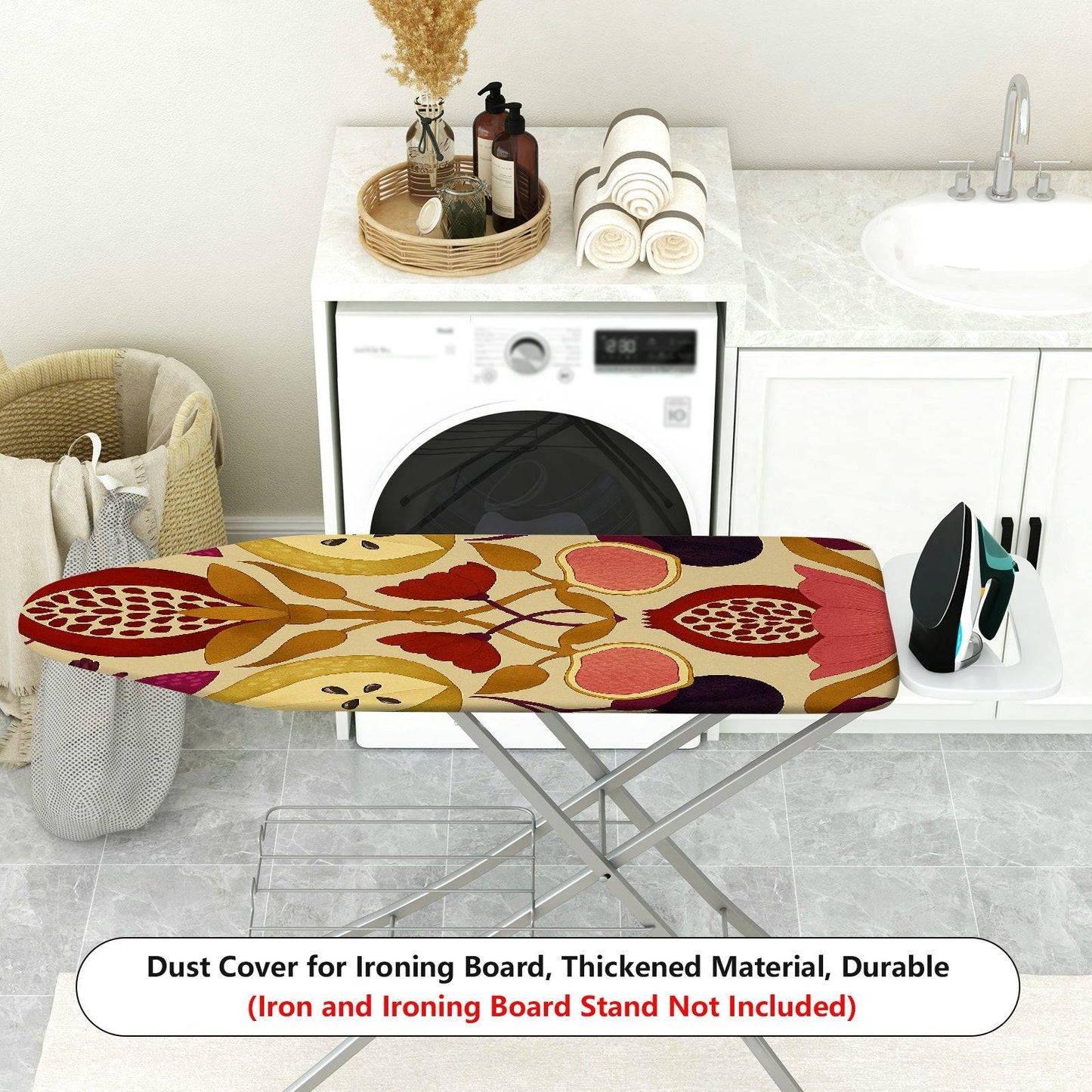 1-Piece Fruit Floral Pattern Vibrant  Ironing Board Cover, Universal Size, Without Board