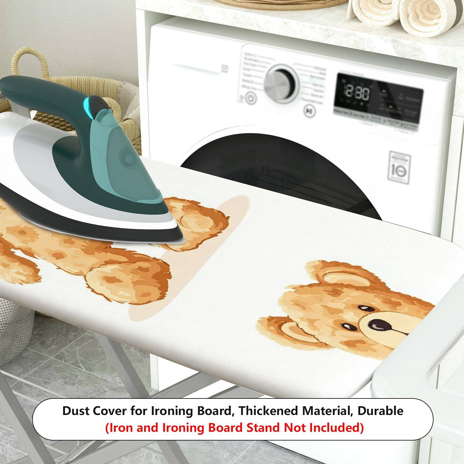 1-Piece Teddy Bear Bow Cute  Ironing Board Cover, Universal Size, Without Board