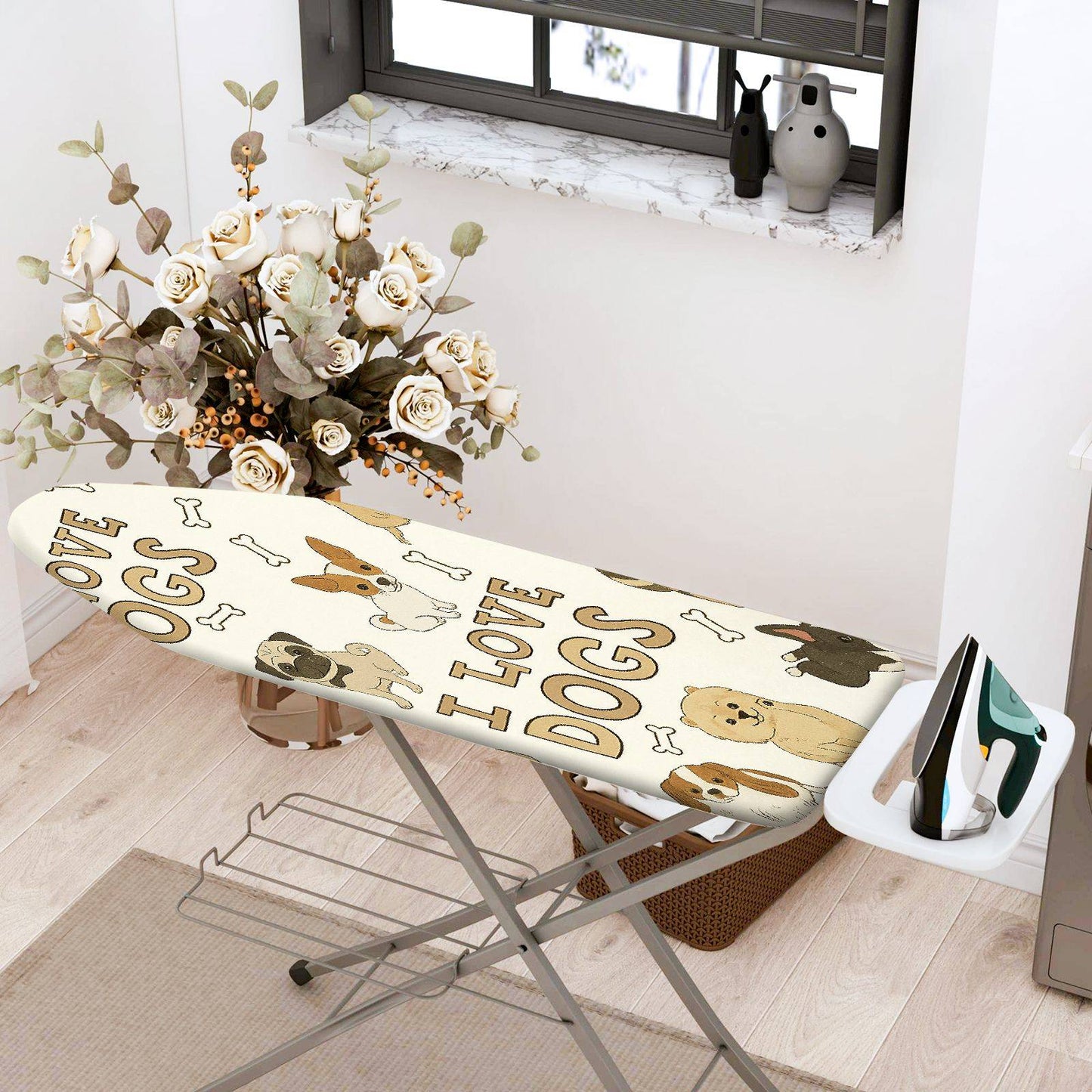 1-Piece Dog Bone Fun  Ironing Board Cover, Universal Size, Without Board