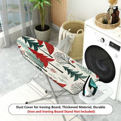 1-Piece Christmas Tree Winter Forest Red Green  Ironing Board Cover, Universal Size, Without Board