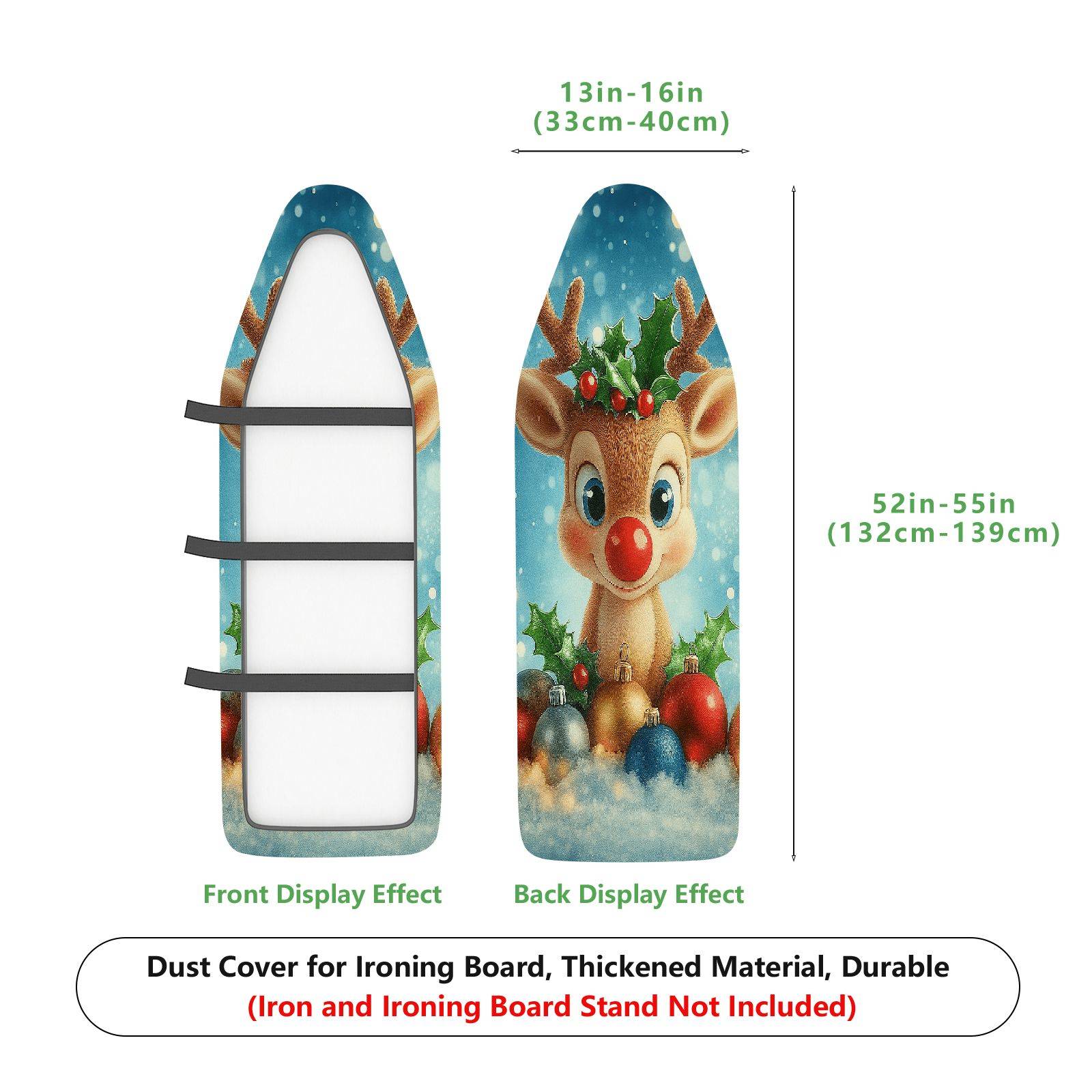 1-Piece Reindeer Christmas Snow  Ironing Board Cover, Universal Size, Without Board