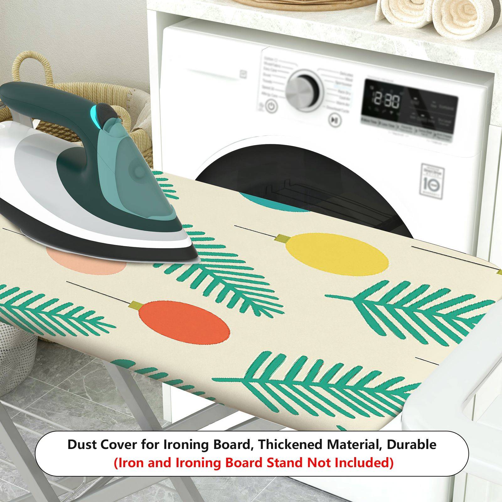 1-Piece Christmas Leaf Ornament Retro  Ironing Board Cover, Universal Size, Without Board
