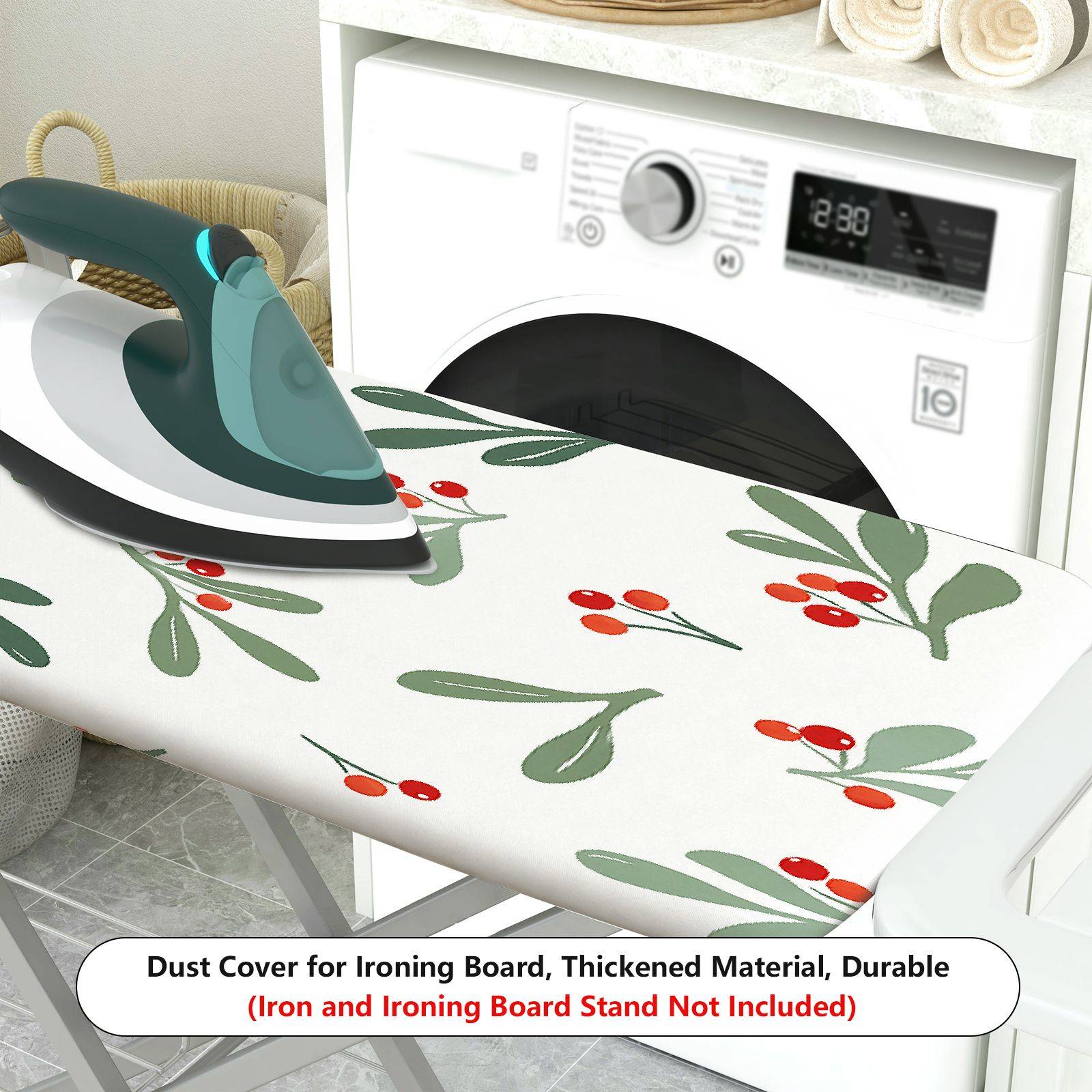1-Piece Berry Leaf Christmas New Year  Ironing Board Cover, Universal Size, Without Board