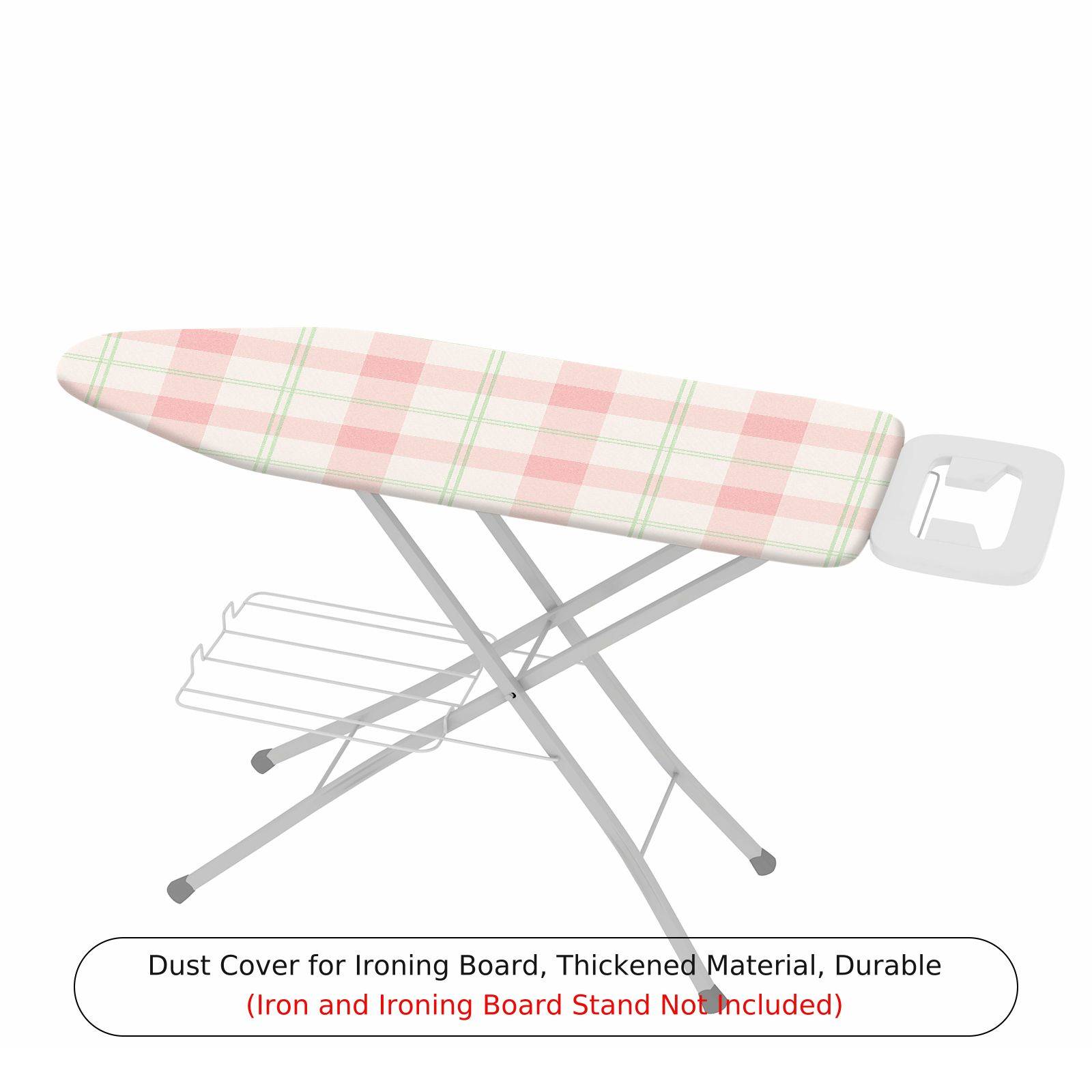 1-Piece Plaid Pink Green  Ironing Board Cover, Universal Size, Without Board