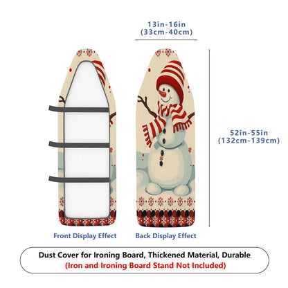 1-Piece Christmas Snowman Striped theme  Ironing Board Cover, Universal Size, Without Board
