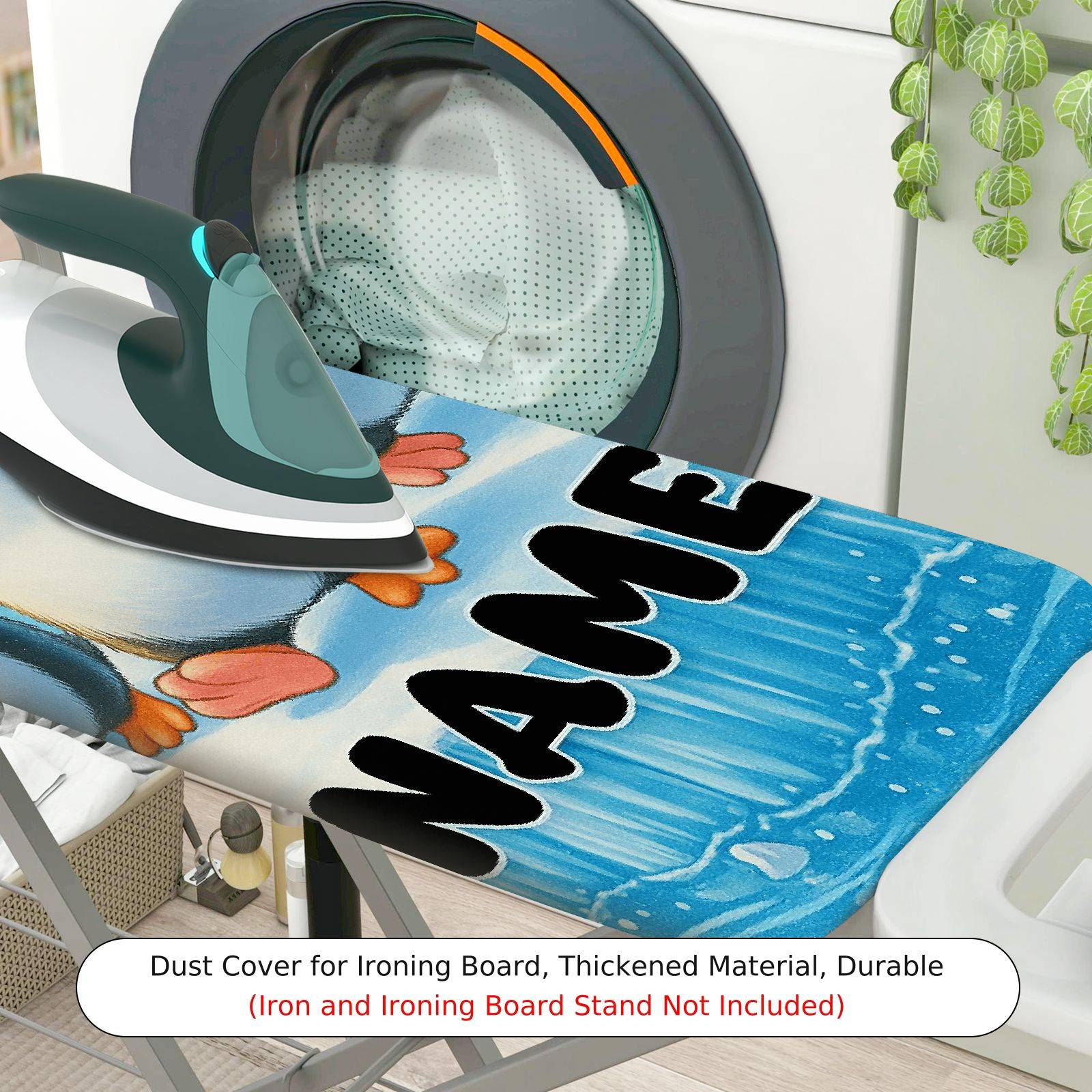 1-Piece Penguin  Fun  Ironing Board Cover, Universal Size, Without Board