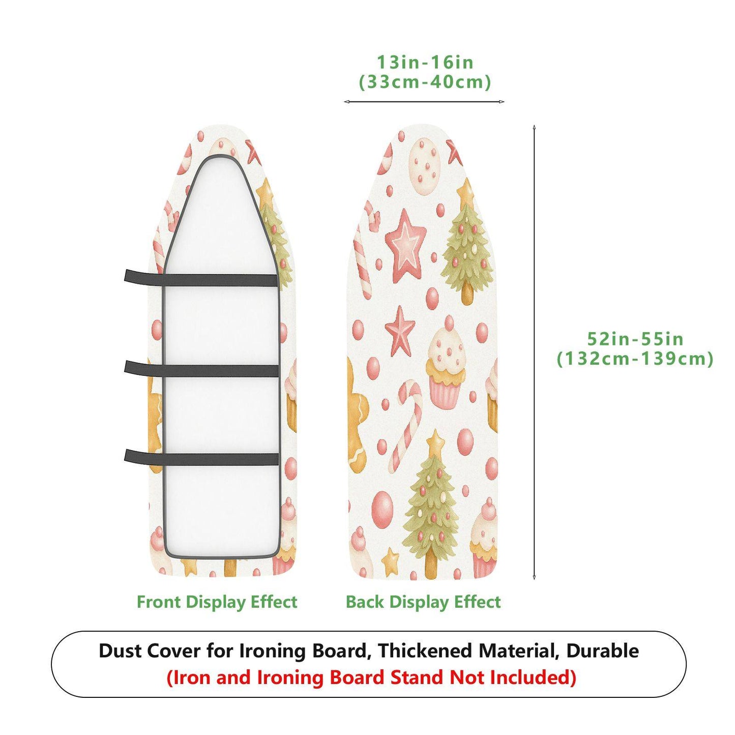 1-Piece Christmas Tree Gingerbread Candy  Ironing Board Cover, Universal Size, Without Board