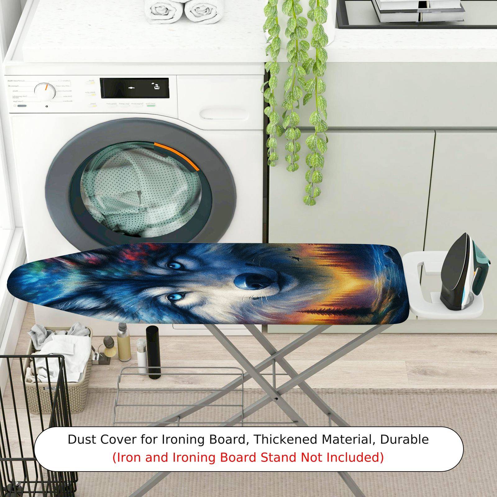 1-Piece Wolf Pattern Forest Scenery  Ironing Board Cover, Universal Size, Without Board