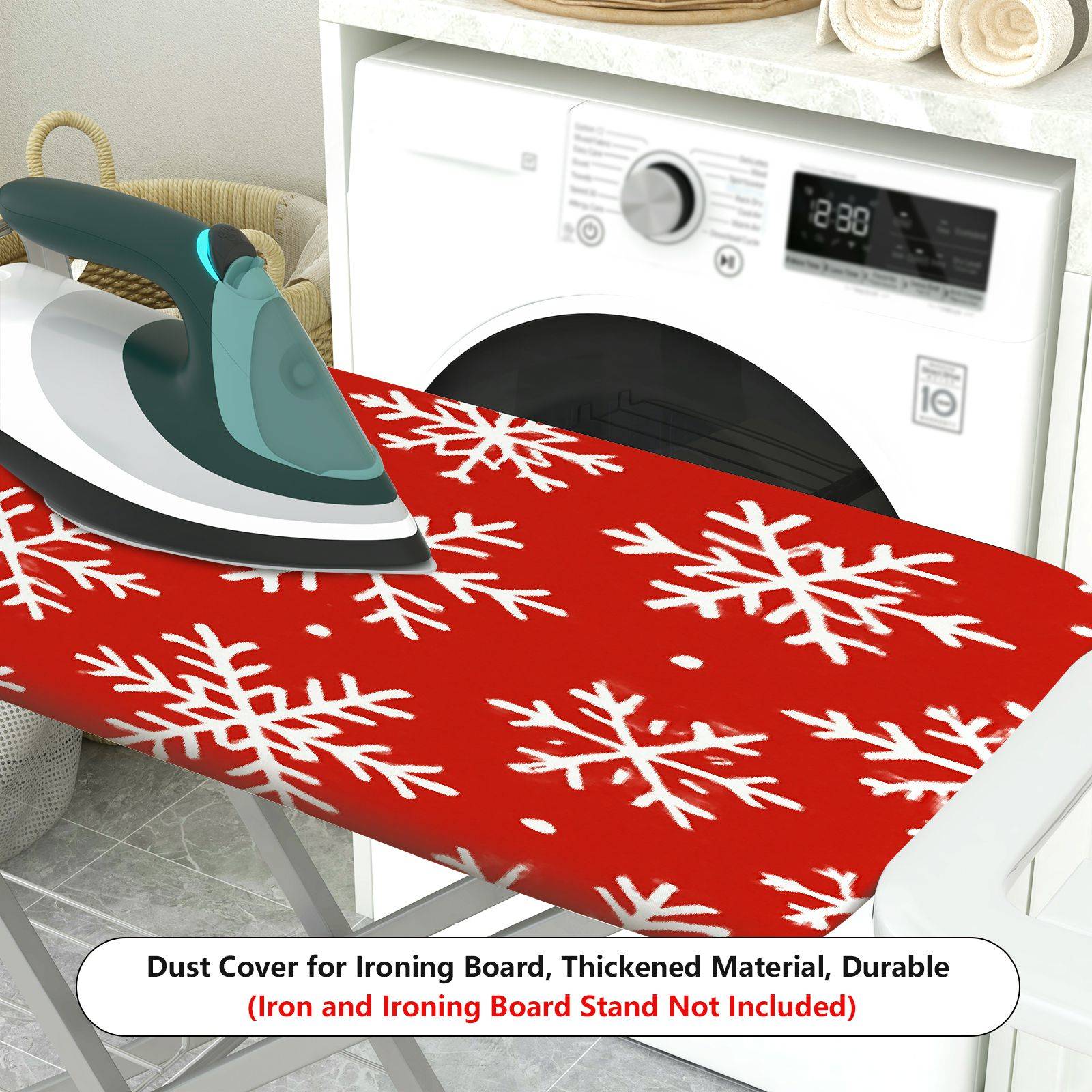 1-Piece Snowflake Christmas Red  Ironing Board Cover, Universal Size, Without Board