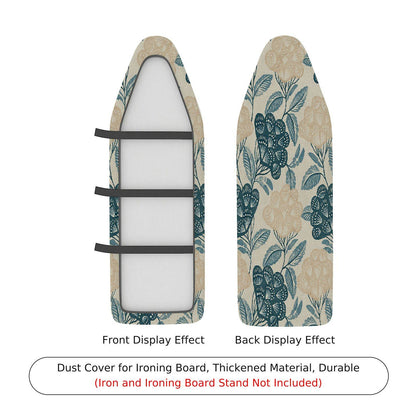 1-Piece Floral Leaf Beige Blue  Ironing Board Cover, Universal Size, Without Board