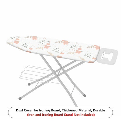 1-Piece Floral Pattern Pink Flower Beige Leaf  Ironing Board Cover, Universal Size, Without Board