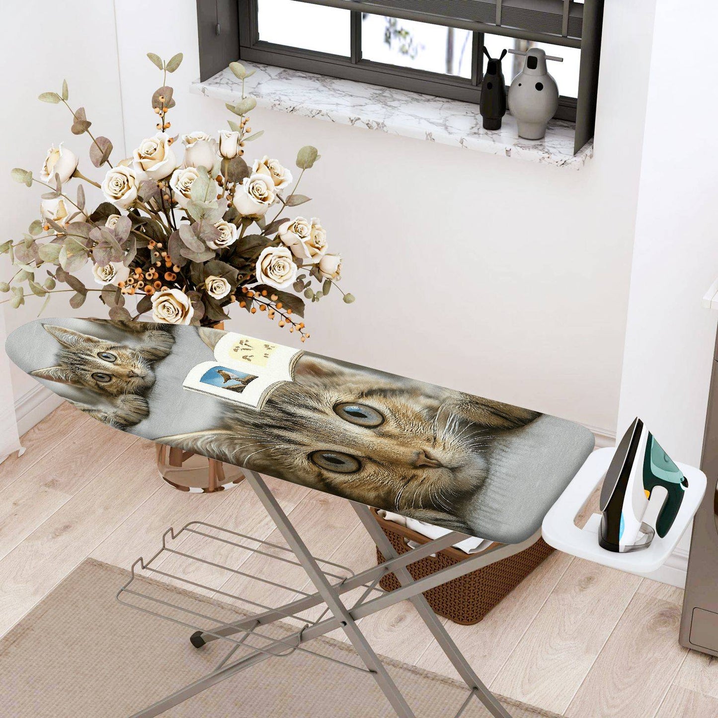 1-Piece Cat Book Cute  Ironing Board Cover, Universal Size, Without Board