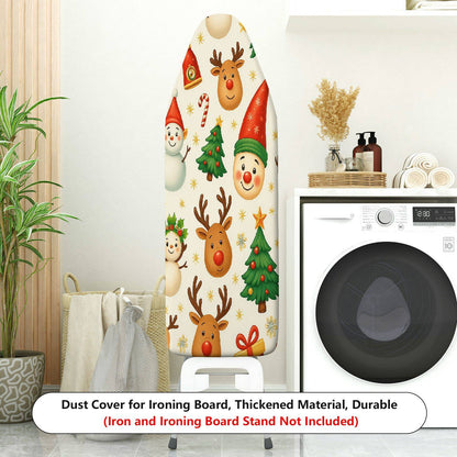 1-Piece Christmas Snowman Reindeer  Ironing Board Cover, Universal Size, Without Board