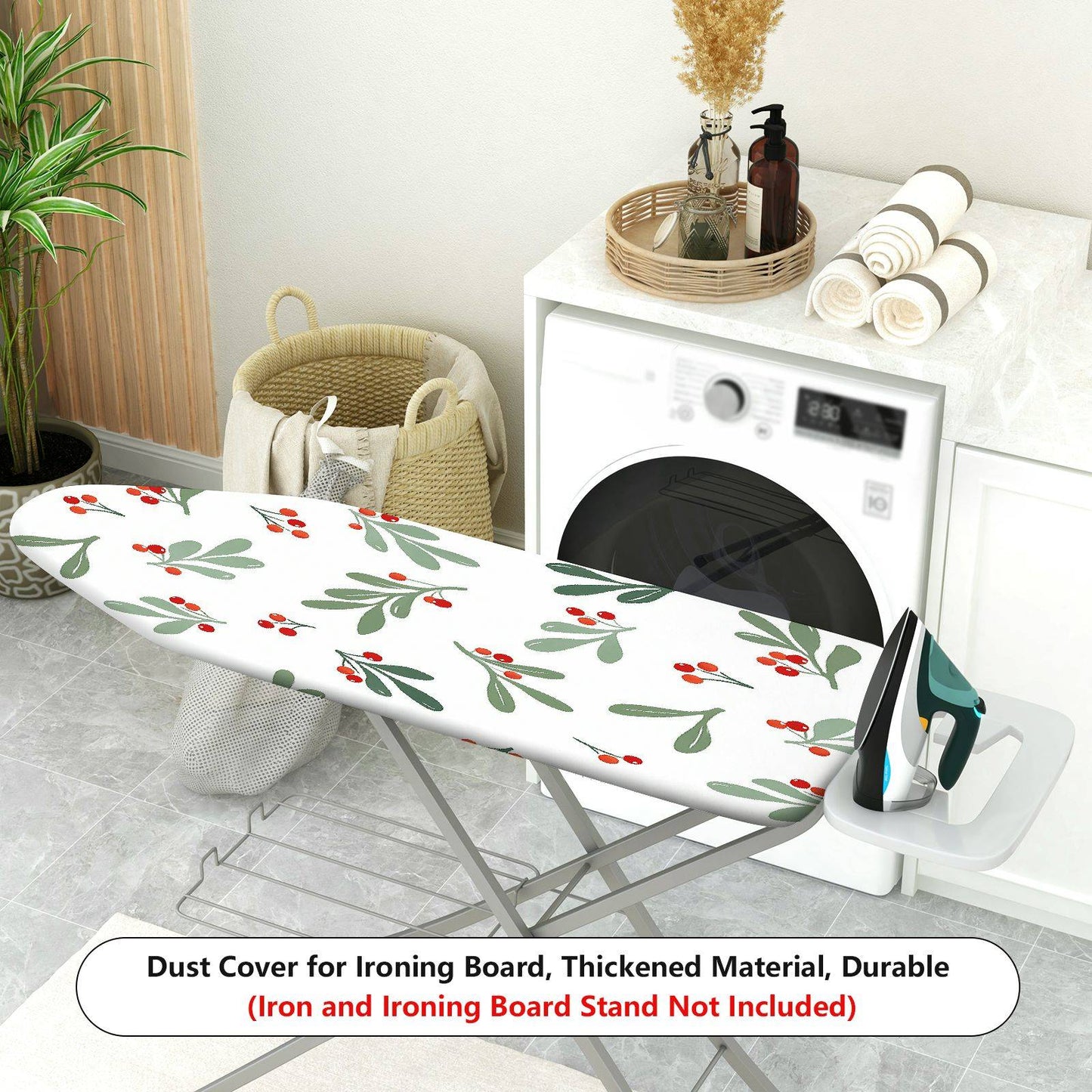 1-Piece Berry Leaf Christmas New Year  Ironing Board Cover, Universal Size, Without Board
