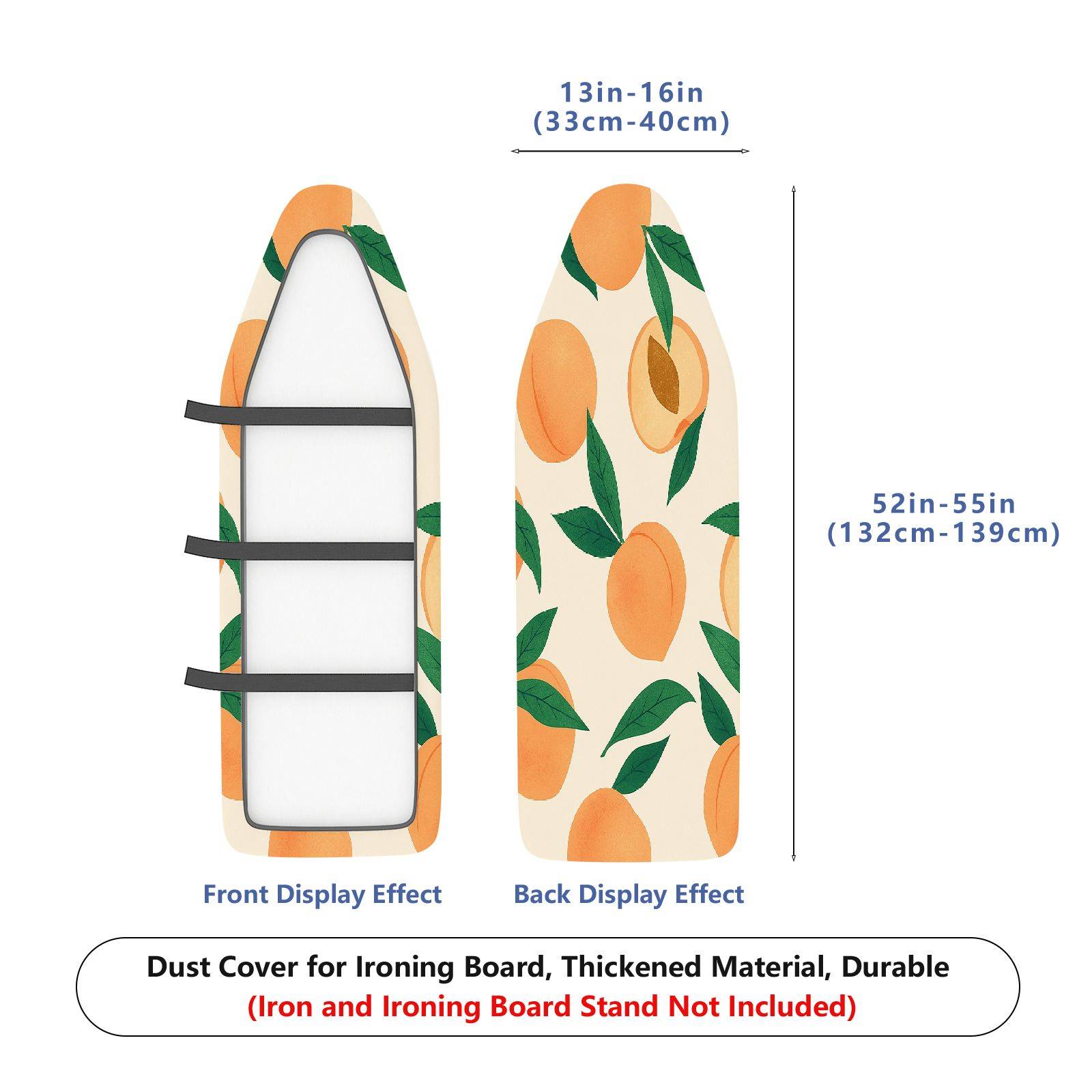 1-Piece Fruit Orange Leaves Pattern  Ironing Board Cover, Universal Size, Without Board