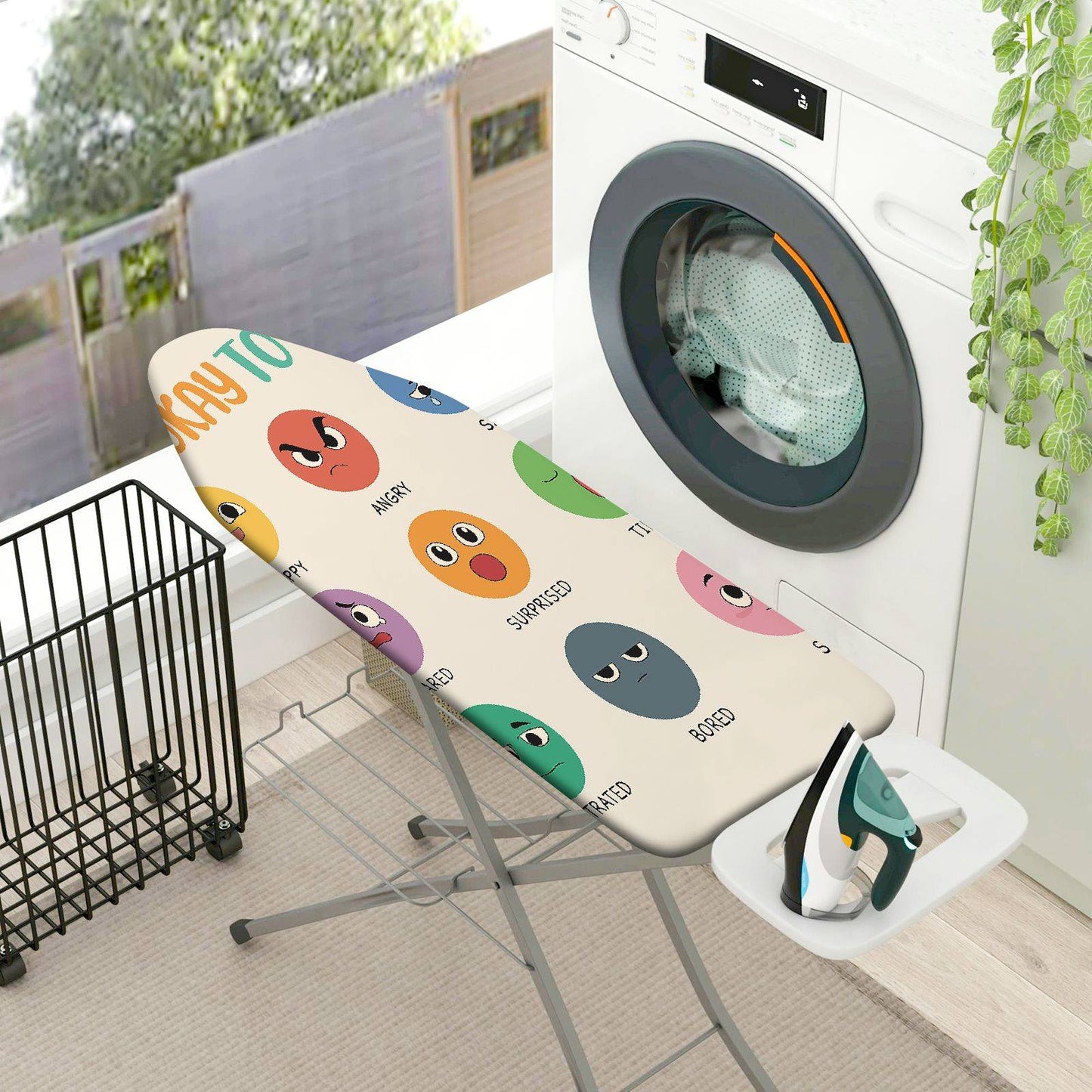 1-Piece Emoji  Fun  Ironing Board Cover, Universal Size, Without Board
