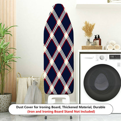 1-Piece Plaid Navy Red White  Ironing Board Cover, Universal Size, Without Board