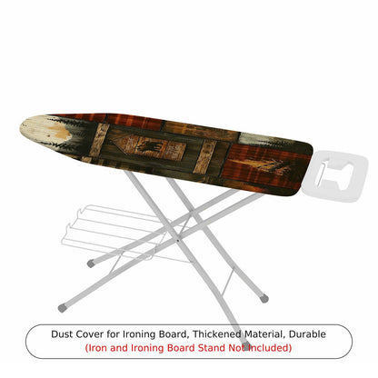 1-Piece Plaid Cabin Wood  Ironing Board Cover, Universal Size, Without Board