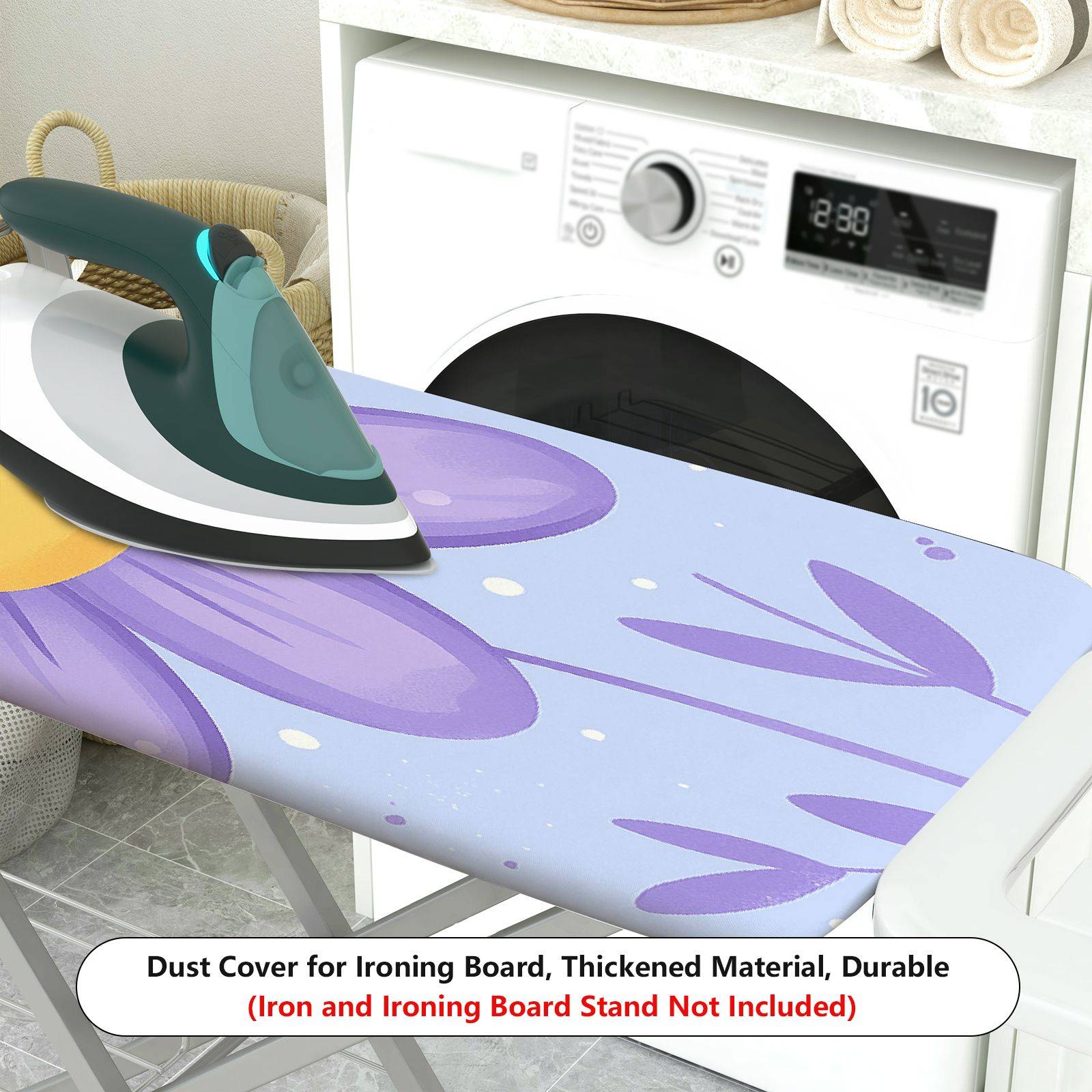 1-Piece Floral Smiley Sunflower Fun  Ironing Board Cover, Universal Size, Without Board