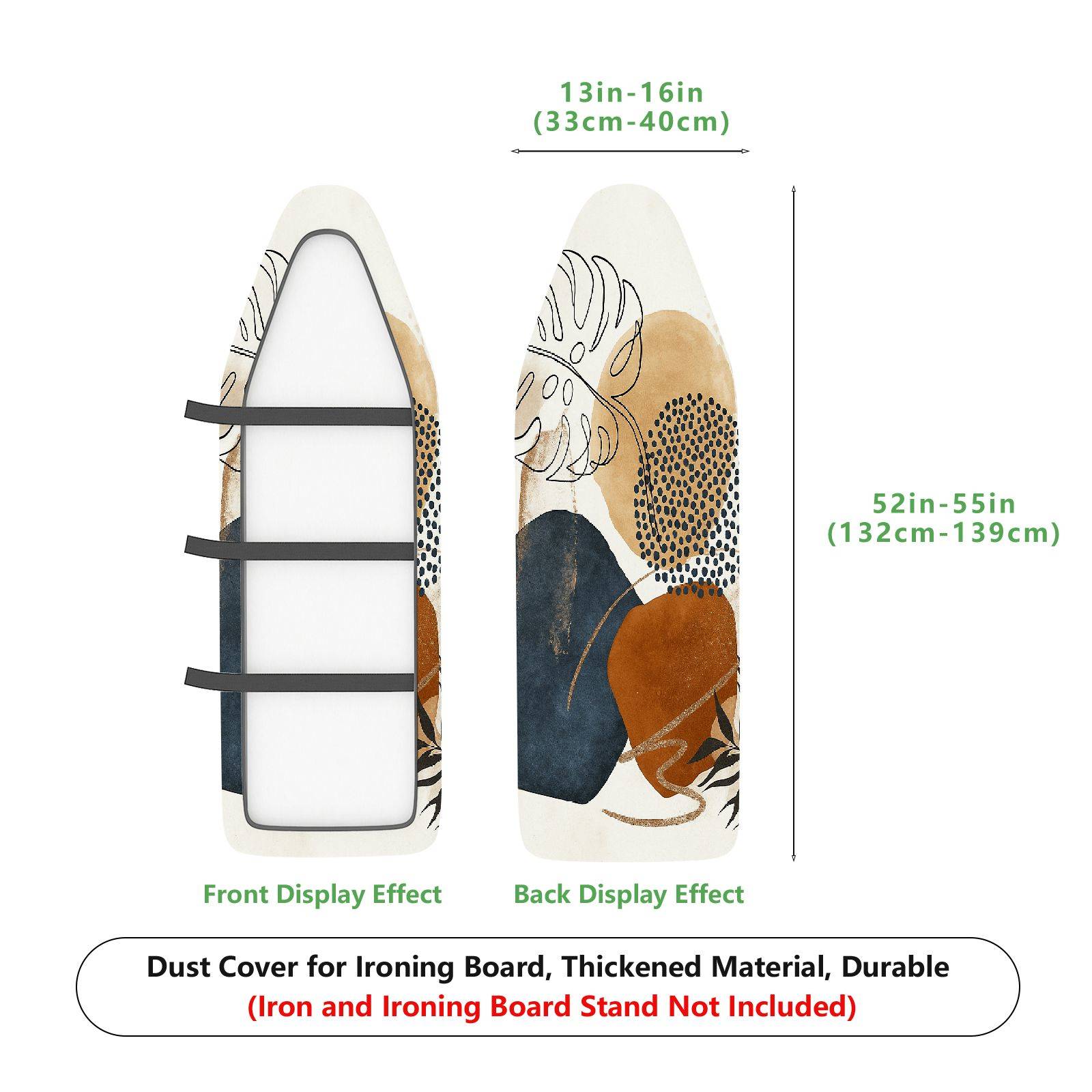 1-Piece Abstract Art Leaf Pattern Geometric  Ironing Board Cover, Universal Size, Without Board