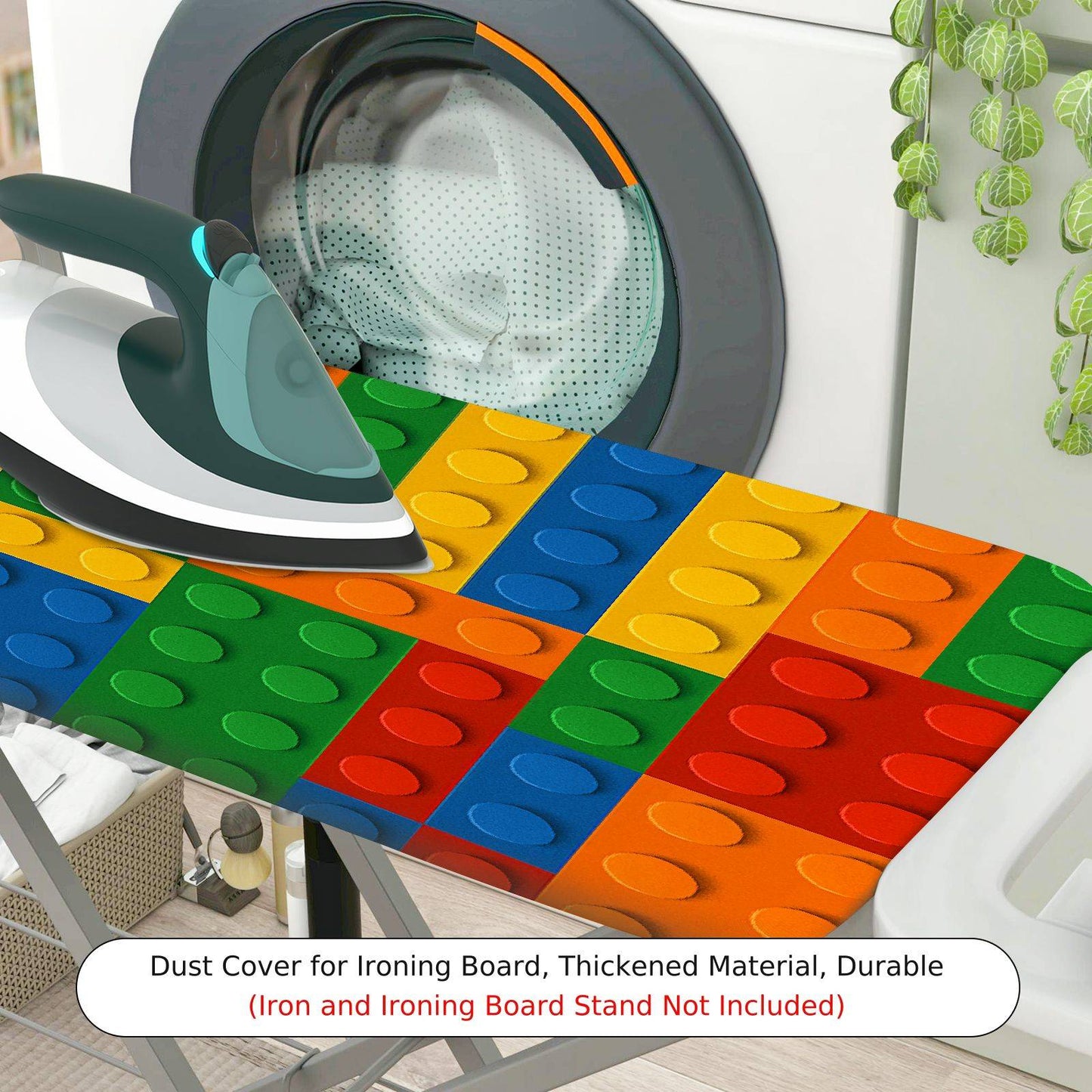 1-Piece Colorful Block Pattern Creative Fun Play  Ironing Board Cover, Universal Size, Without Board