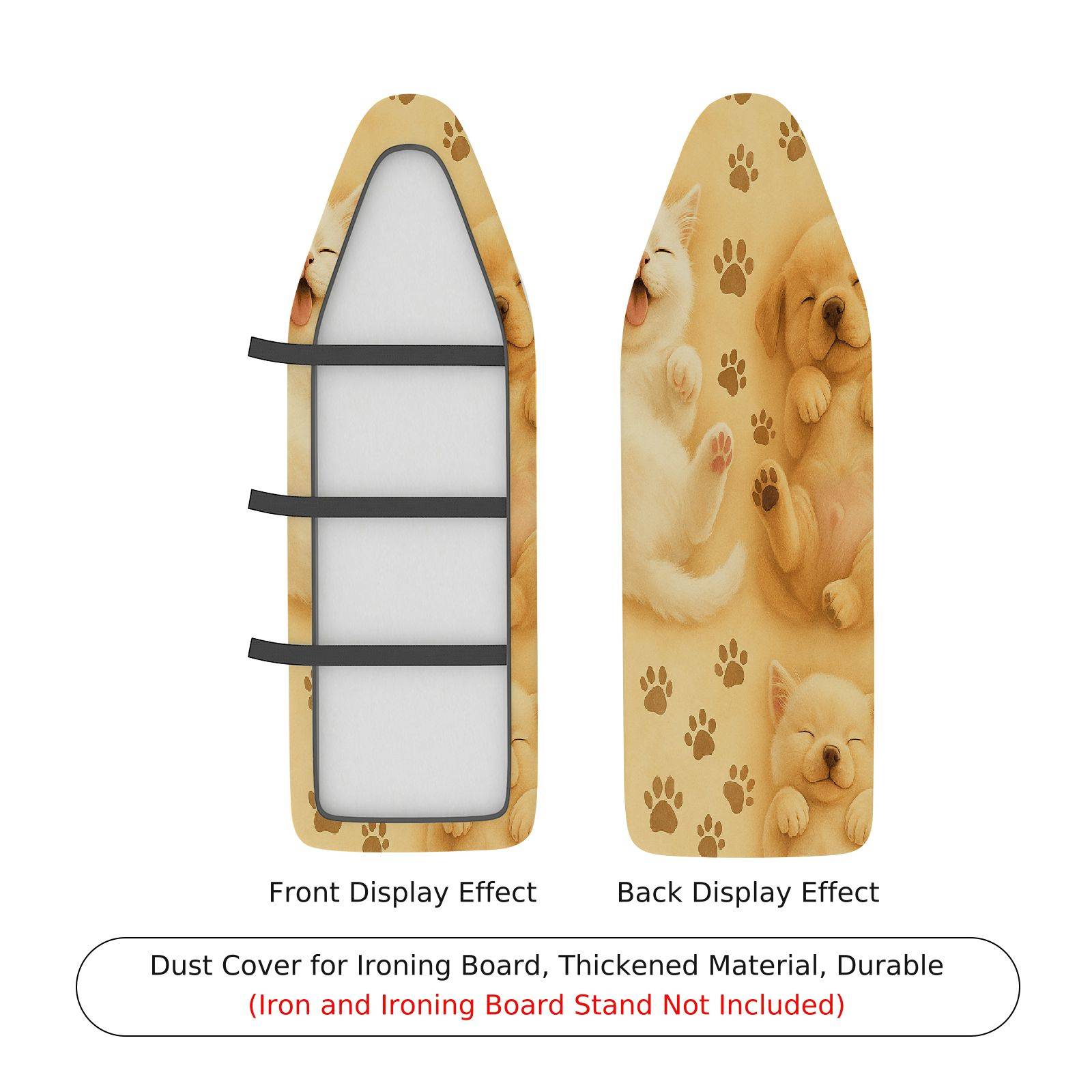 1-Piece Puppy Paw Print Sleeping Dogs Cute  Ironing Board Cover, Universal Size, Without Board