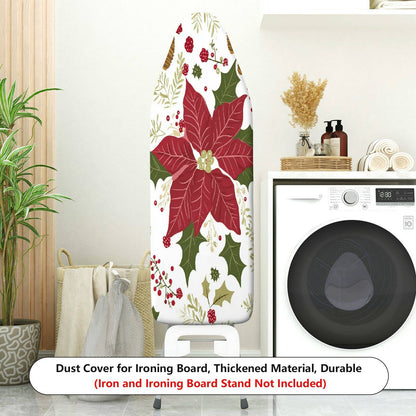 1-Piece Christmas Poinsettia Festive  Ironing Board Cover, Universal Size, Without Board