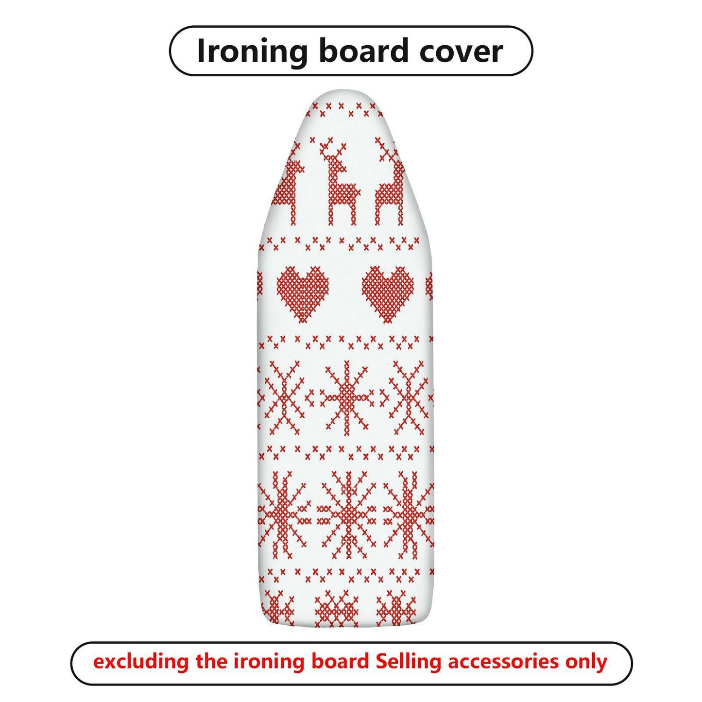 1-Piece Christmas Nordic Deer Heart  Ironing Board Cover, Universal Size, Without Board