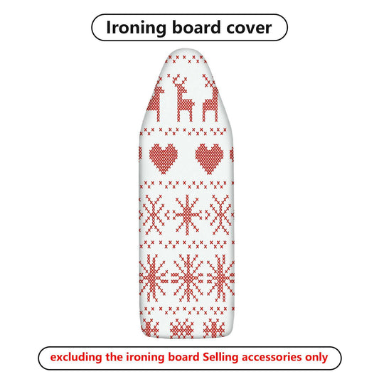 1-Piece Christmas Nordic Deer Heart  Ironing Board Cover, Universal Size, Without Board
