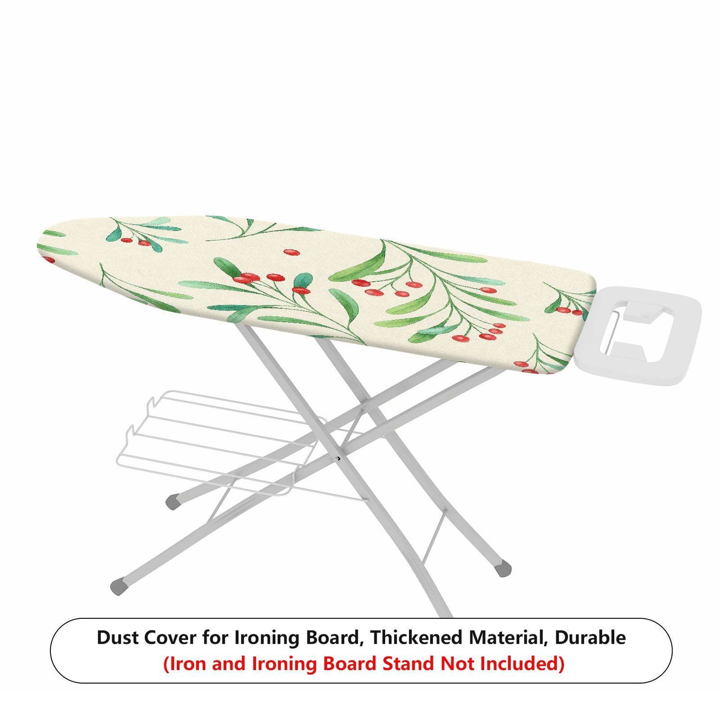 1-Piece Christmas Leaves Berries Decor Pattern  Ironing Board Cover, Universal Size, Without Board