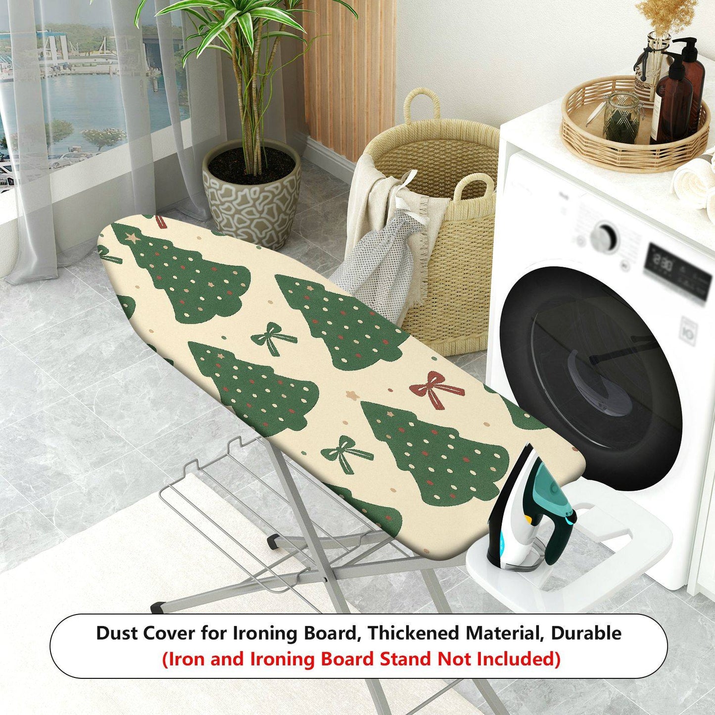 1-Piece Christmas Tree Bow Star  Ironing Board Cover, Universal Size, Without Board