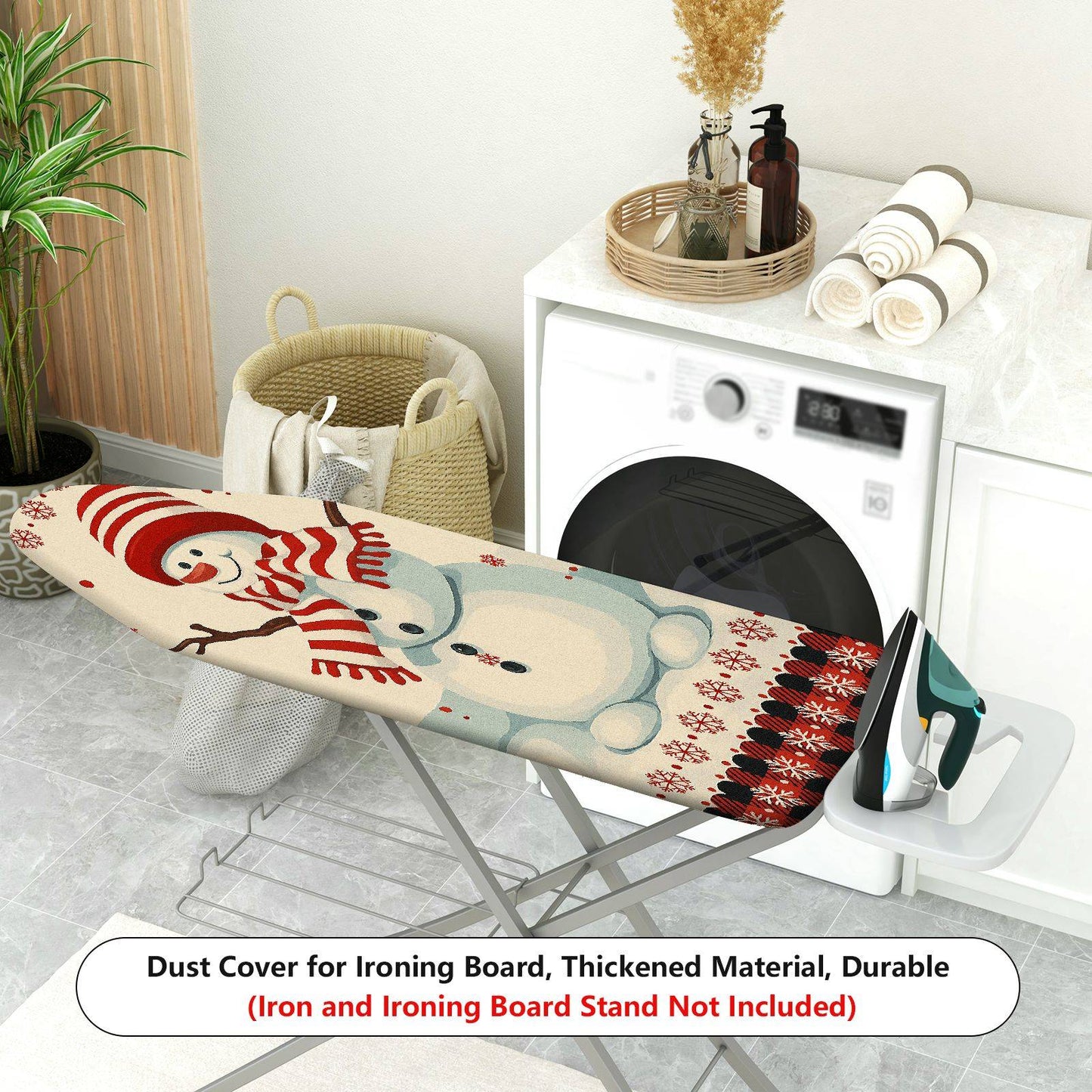 1-Piece Christmas Snowman Striped theme  Ironing Board Cover, Universal Size, Without Board