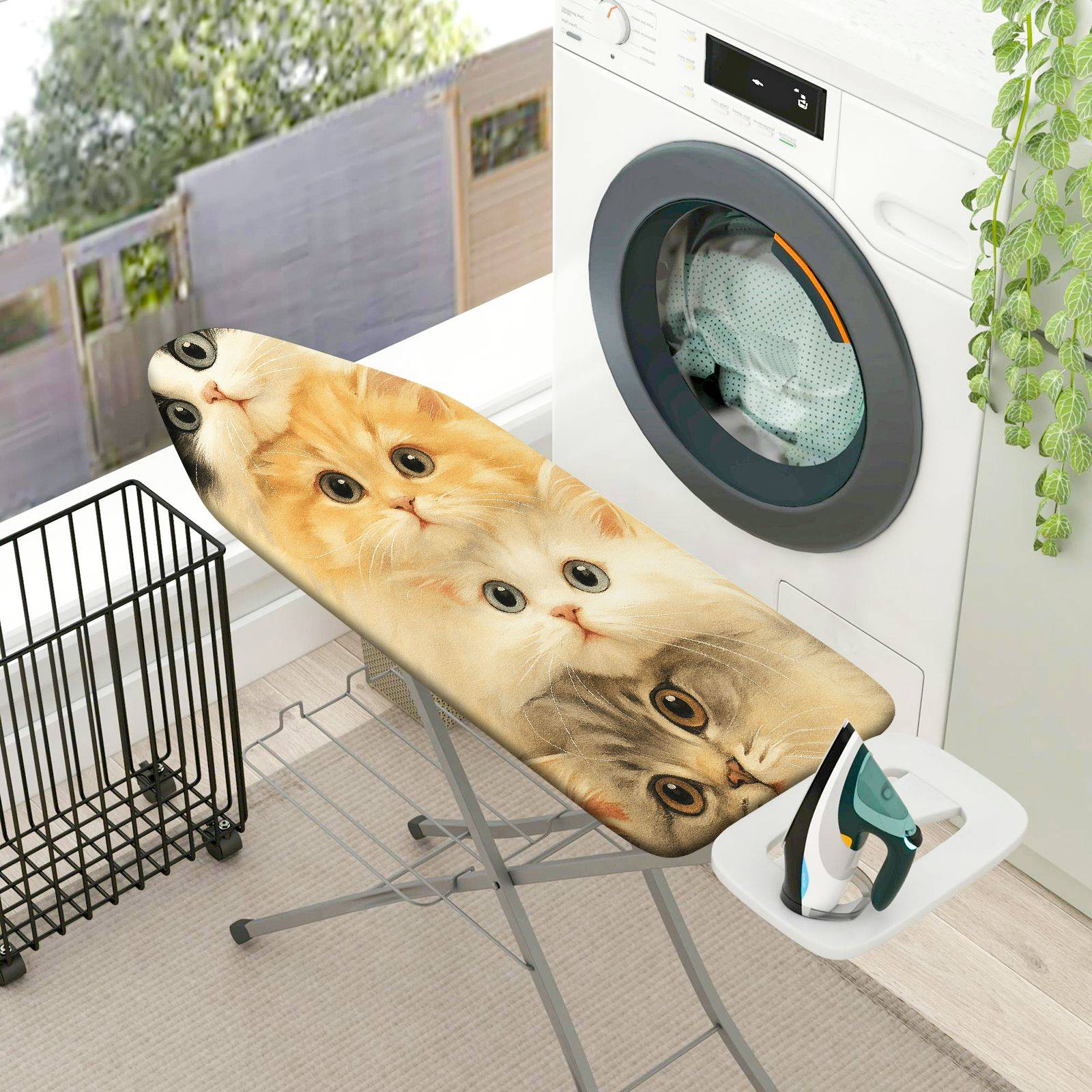 1-Piece Cute Cat Print Animal Soft  Ironing Board Cover, Universal Size, Without Board