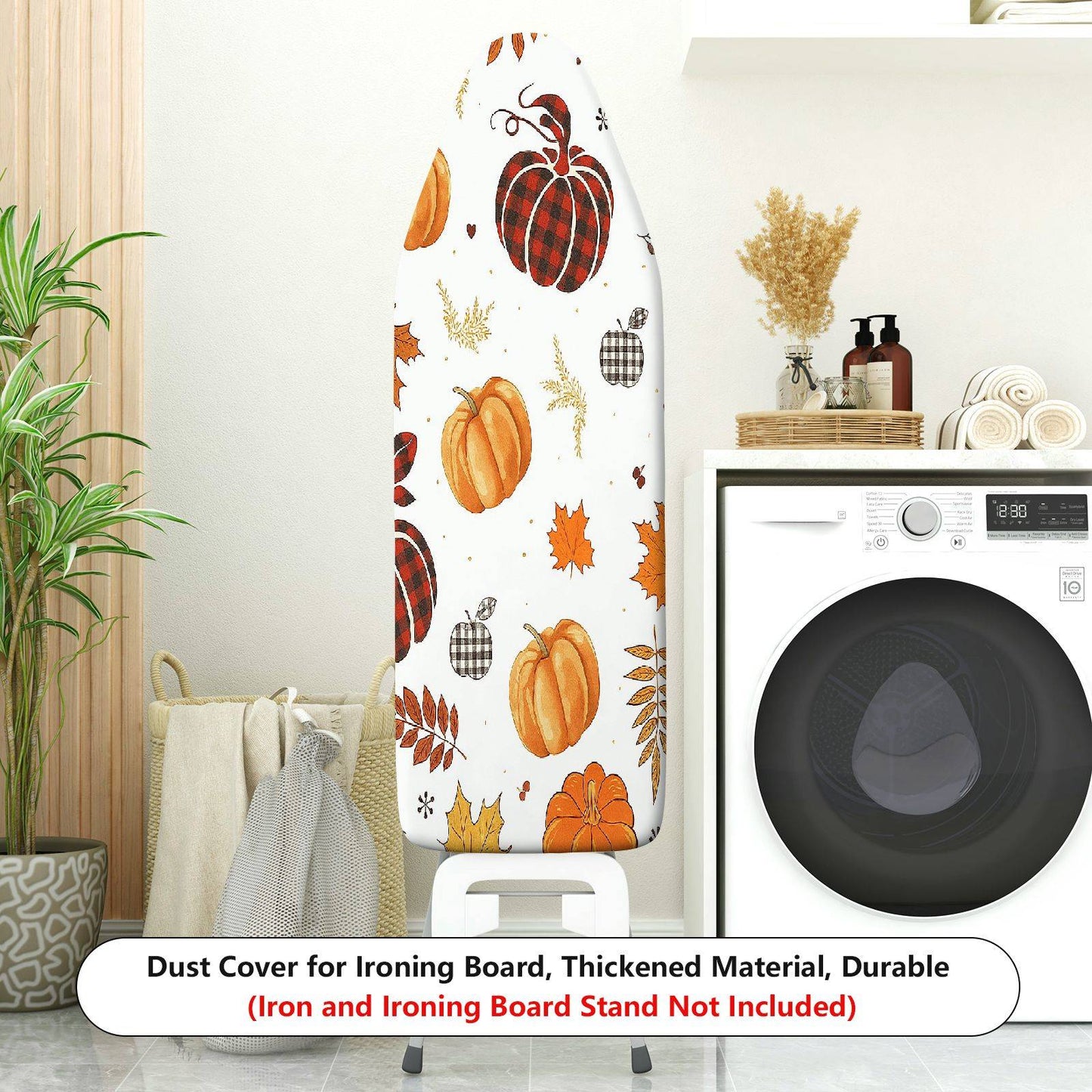1-Piece Pumpkin Plaid Autumn  Ironing Board Cover, Universal Size, Without Board