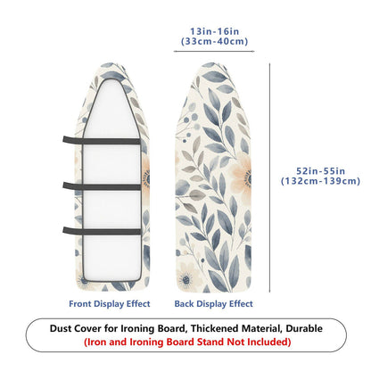 1-Piece Floral Leaf Pattern Beige  Ironing Board Cover, Universal Size, Without Board