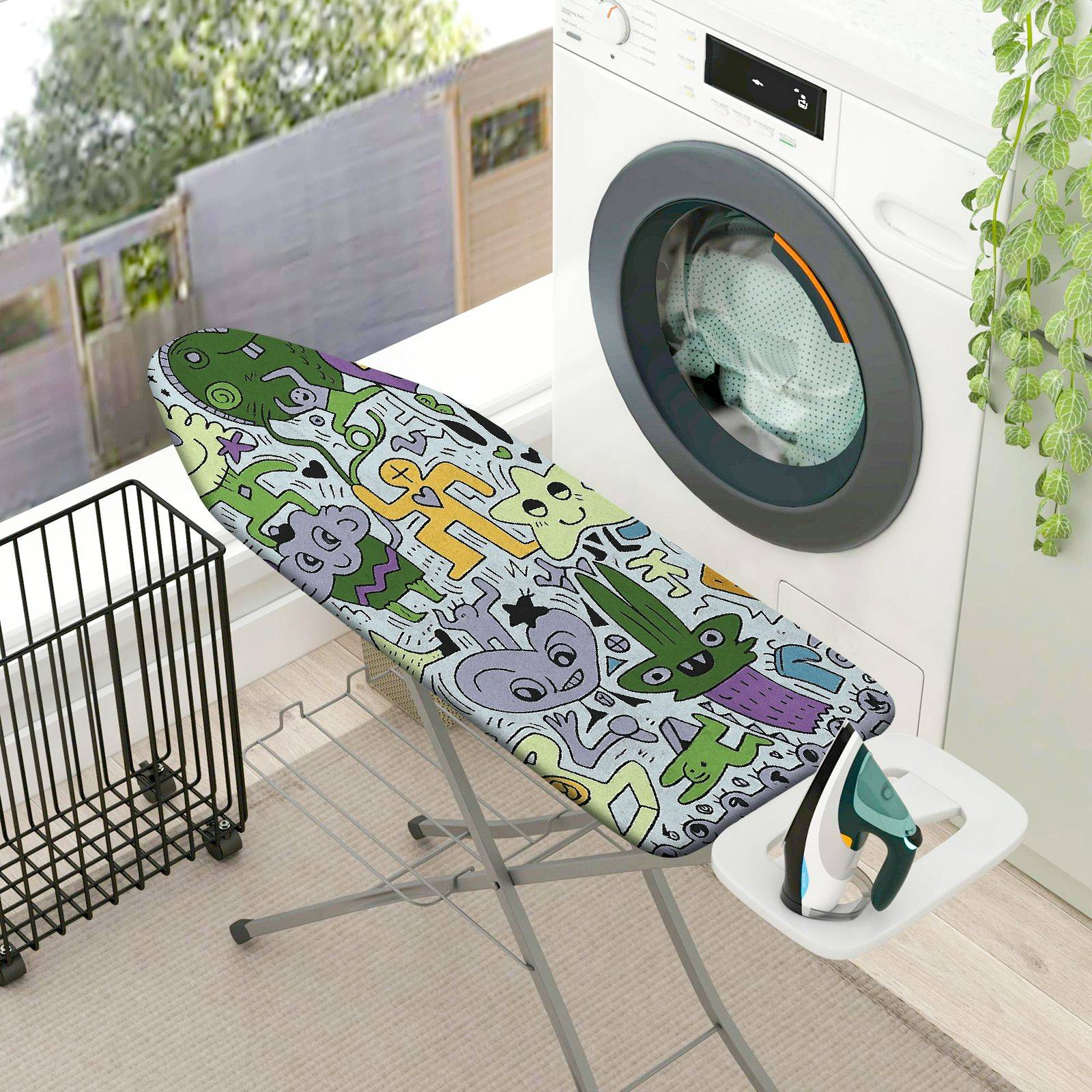 1-Piece Colorful Fun  Ironing Board Cover, Universal Size, Without Board
