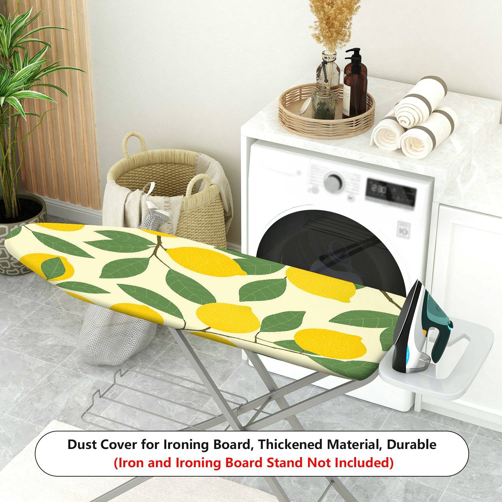 1-Piece Lemon Leaf Pattern Fruit Nature  Ironing Board Cover, Universal Size, Without Board