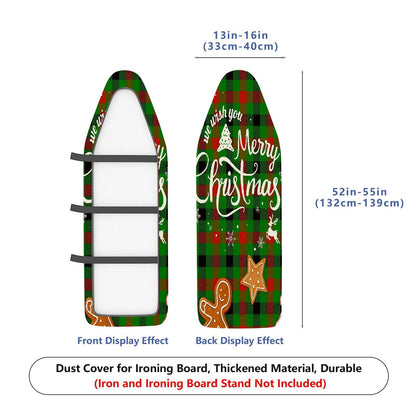 1-Piece Christmas Red Green Plaid  Ironing Board Cover, Universal Size, Without Board