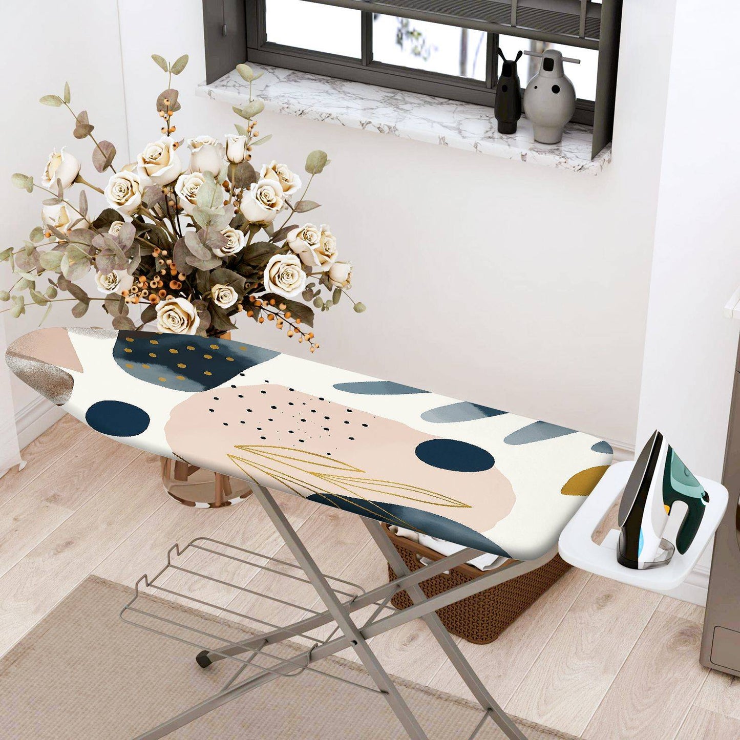 1-Piece Abstract Art Pattern Geometric Shapes Pastel Color  Ironing Board Cover, Universal Size, Without Board