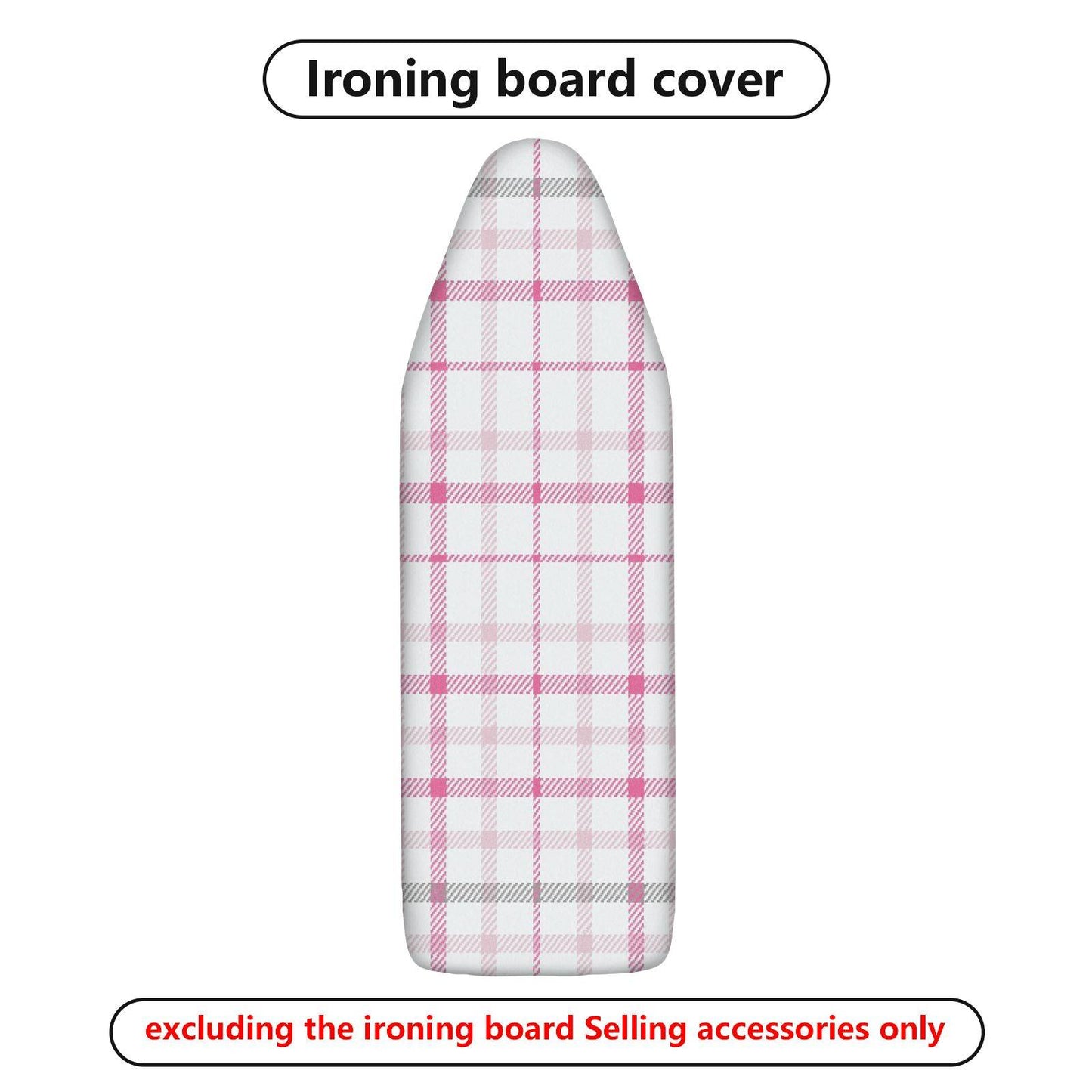 1-Piece Plaid Pink White Stylish  Ironing Board Cover, Universal Size, Without Board