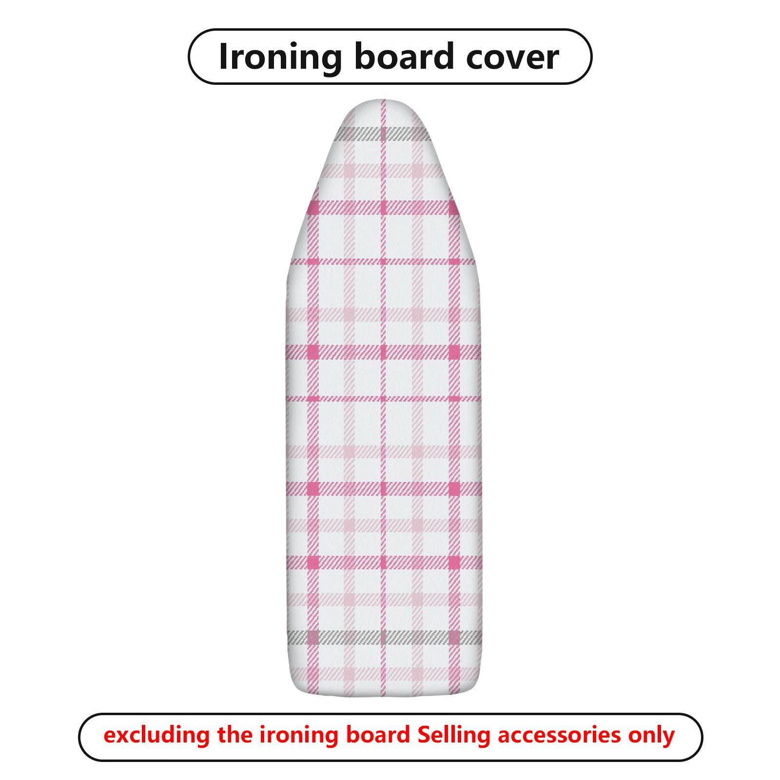1-Piece Plaid Pink White Stylish  Ironing Board Cover, Universal Size, Without Board