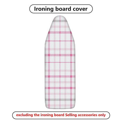 1-Piece Plaid Pink White Stylish  Ironing Board Cover, Universal Size, Without Board