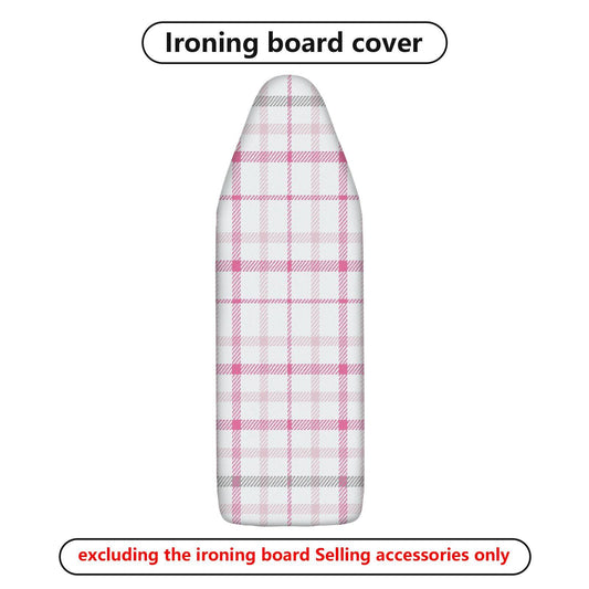 1-Piece Plaid Pink White Stylish  Ironing Board Cover, Universal Size, Without Board