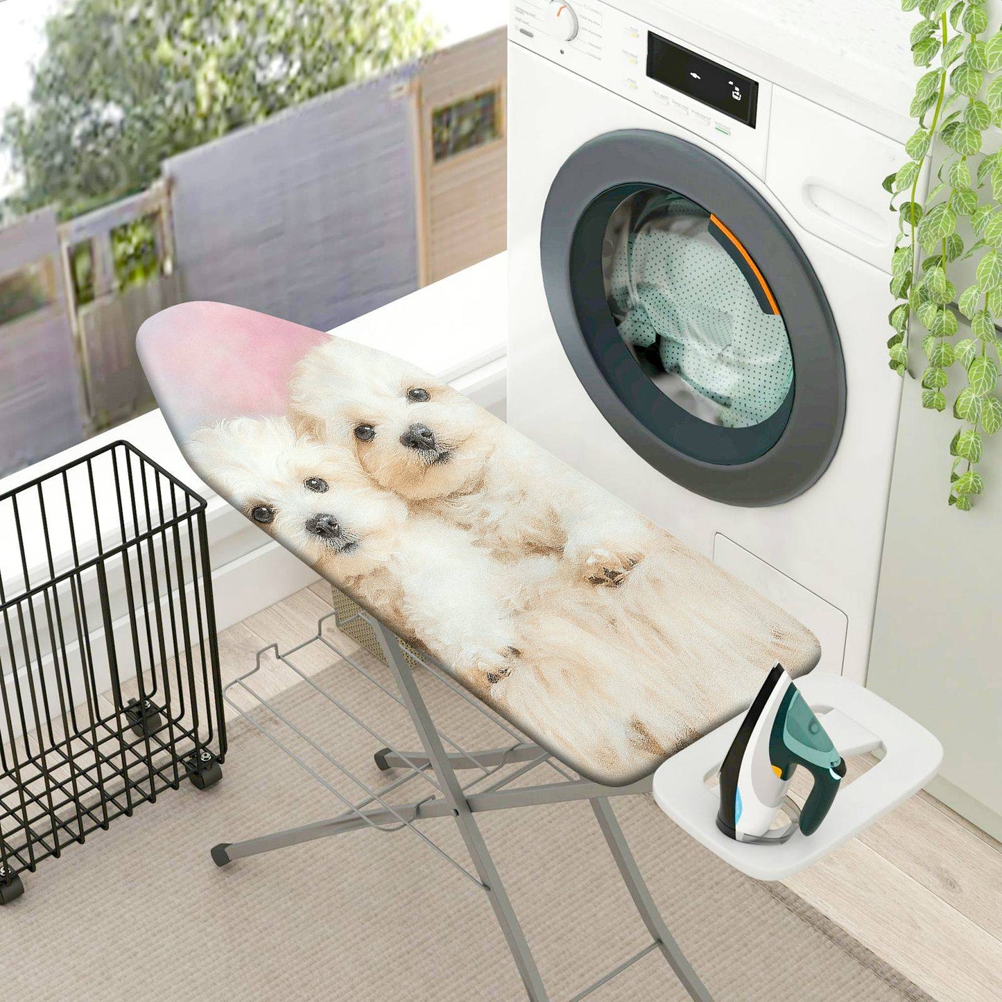 1-Piece Cute Puppy Pastel  Ironing Board Cover, Universal Size, Without Board
