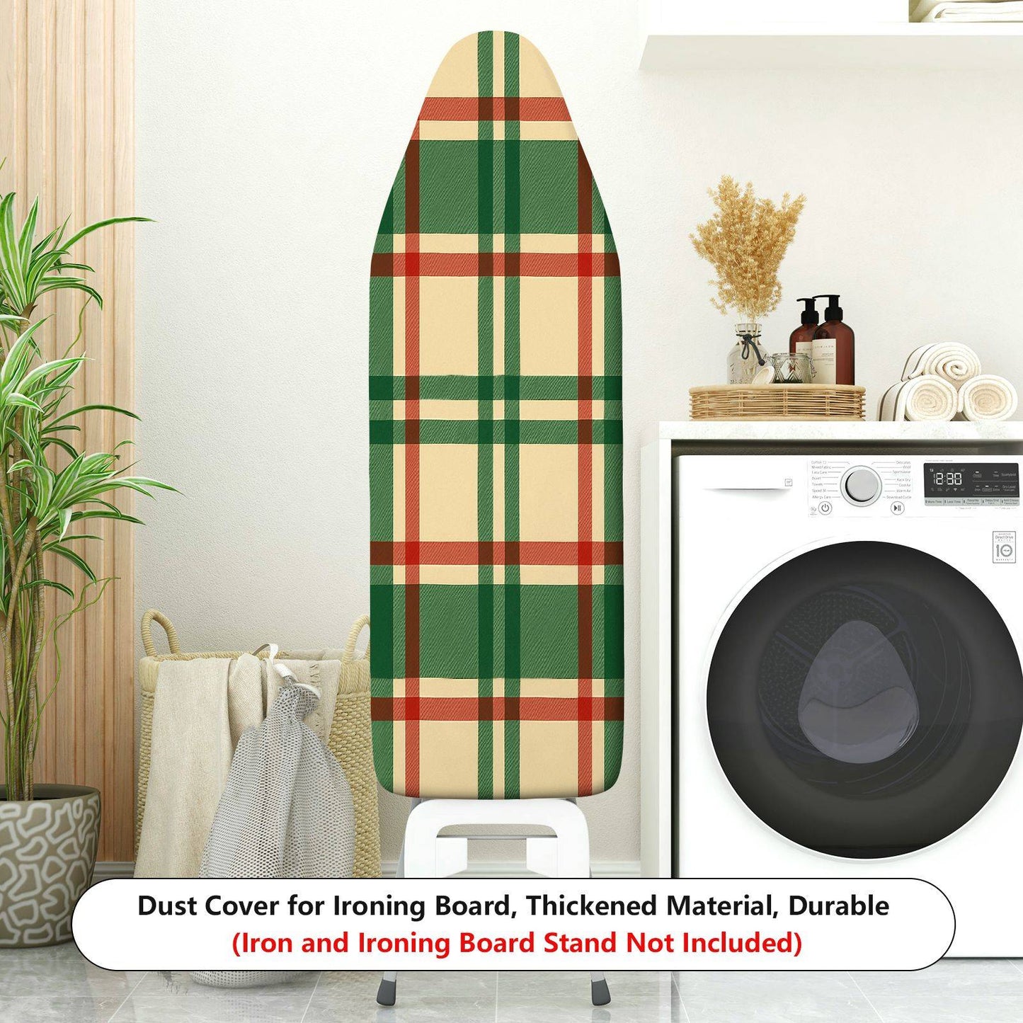 1-Piece Plaid Pattern Check Design Vintage Theme  Ironing Board Cover, Universal Size, Without Board
