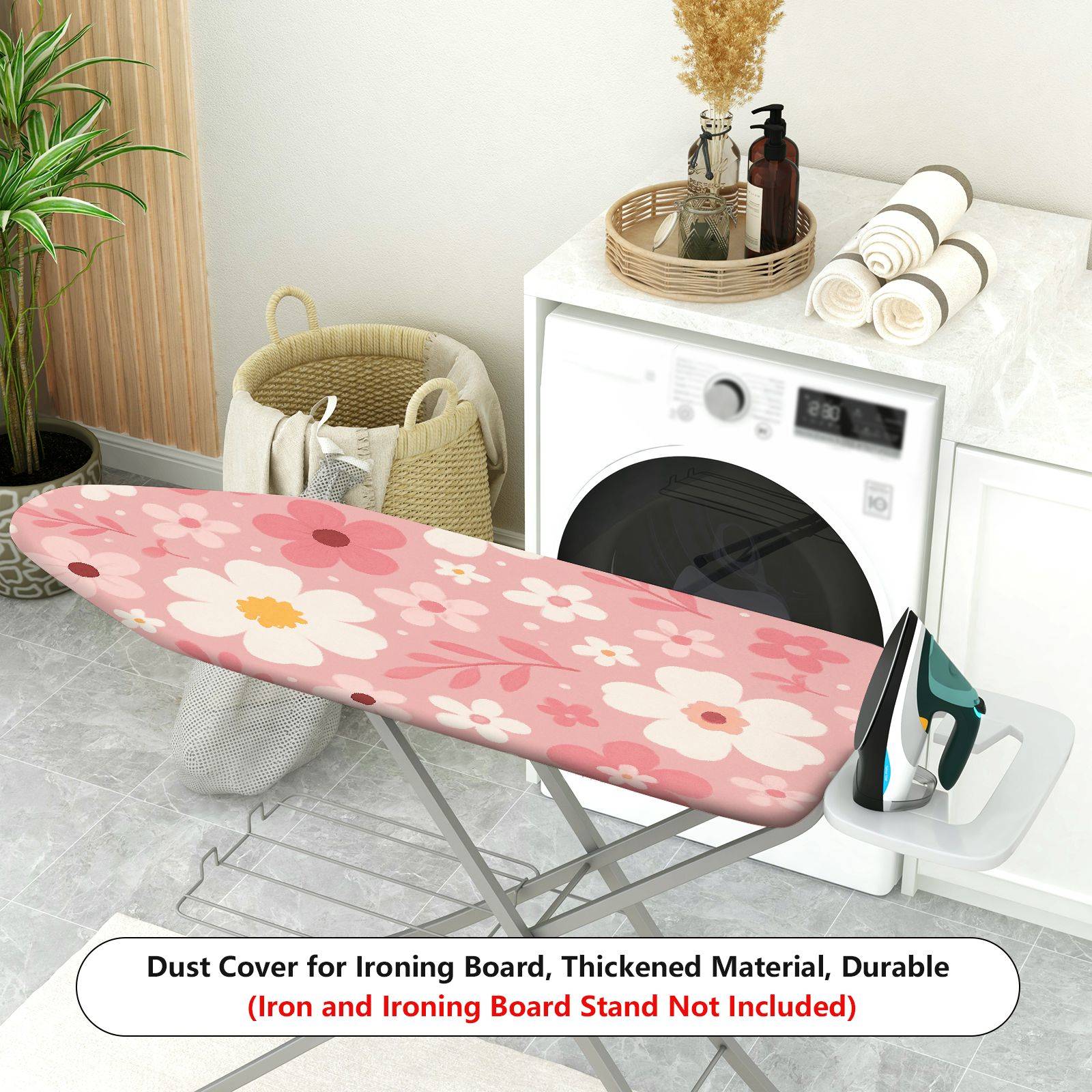 1-Piece Floral Pink Pattern Cute  Ironing Board Cover, Universal Size, Without Board